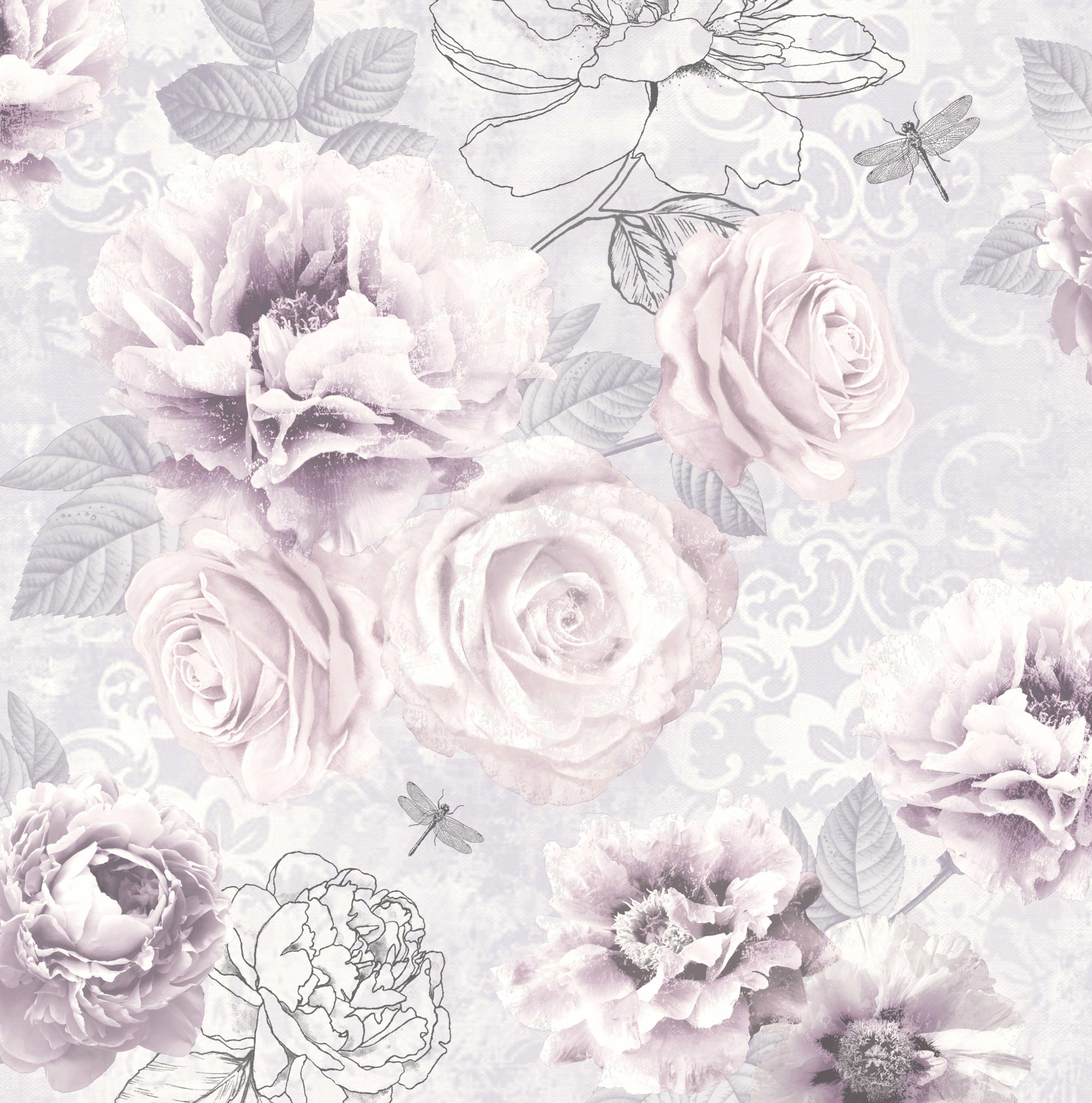 3960x4000 Cream Floral Wallpaper Vintage Floral Background Black