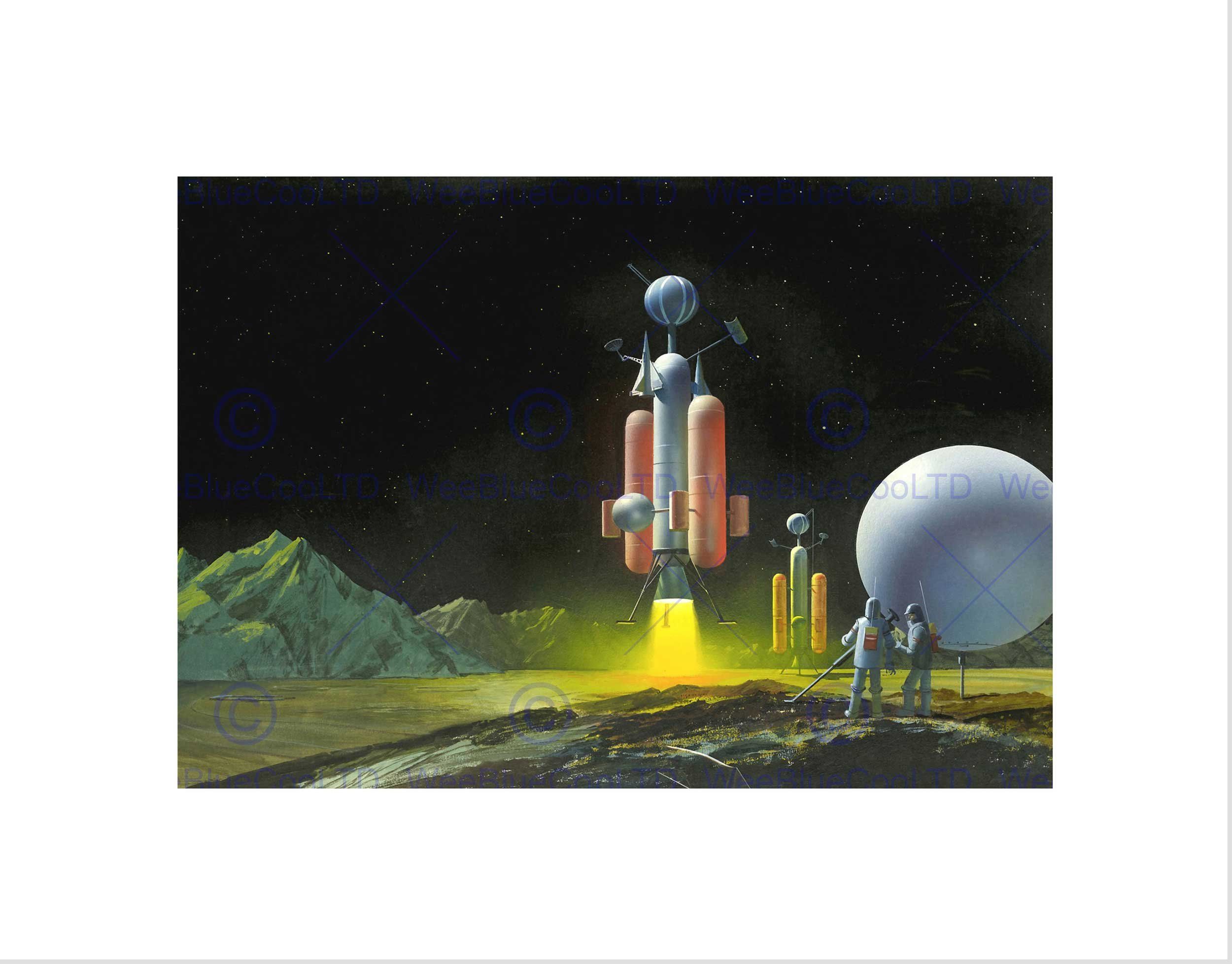 2500x1956 1950S DRAWING SPACE SHIP