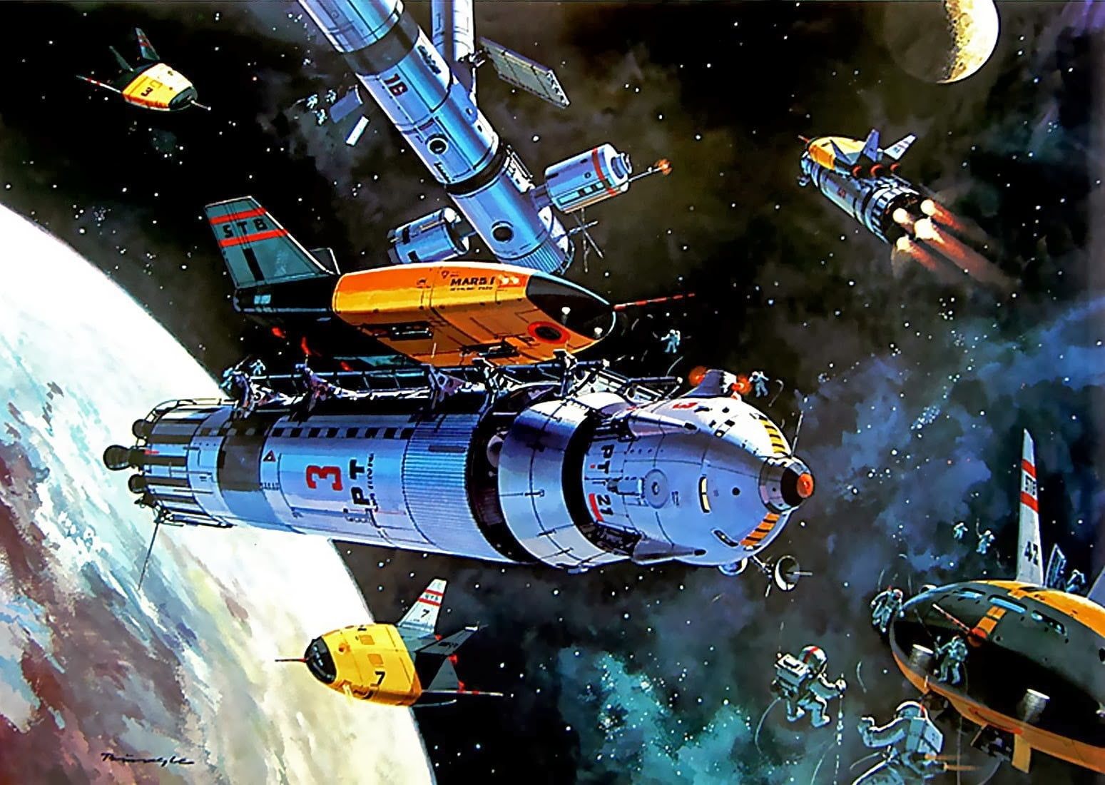 1549x1100 Spaceship, science fiction, artwork