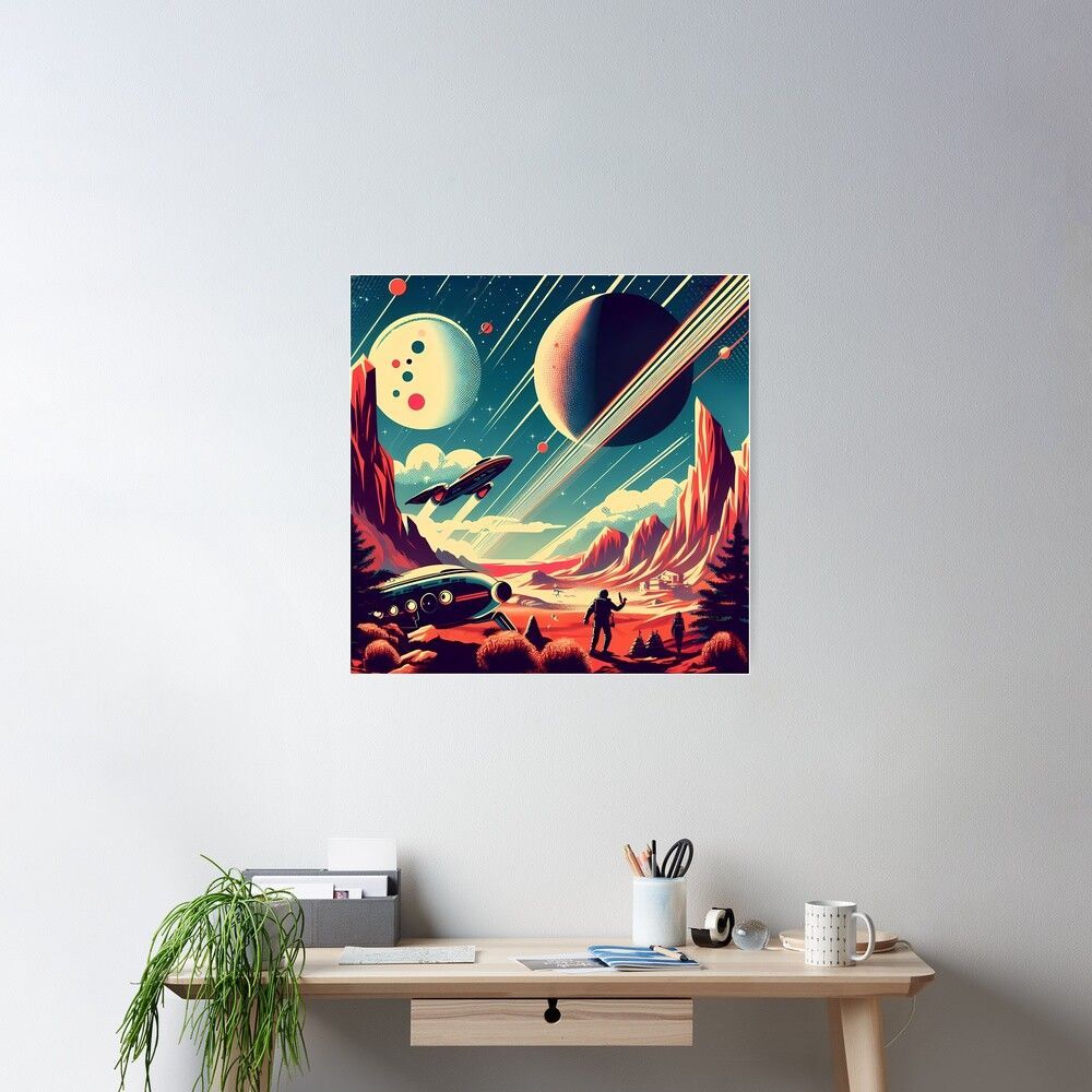 1000x1000 Retro Sci Fi Poster Poster