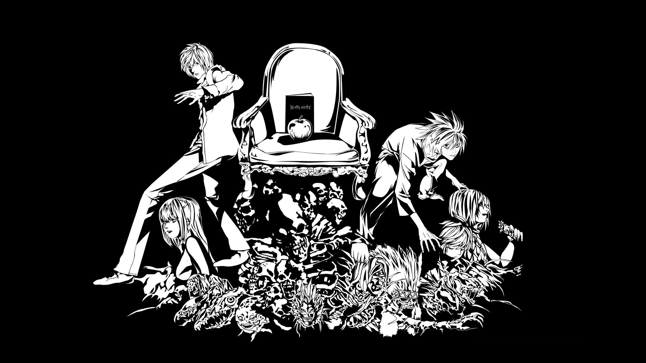 2560x1440 death note yagami light apples wallpaper