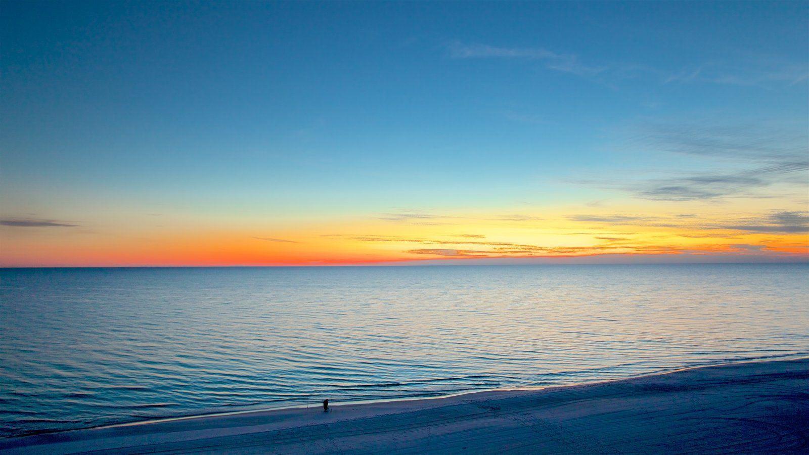 1600x900 Panama Beach Sunset Wallpaper