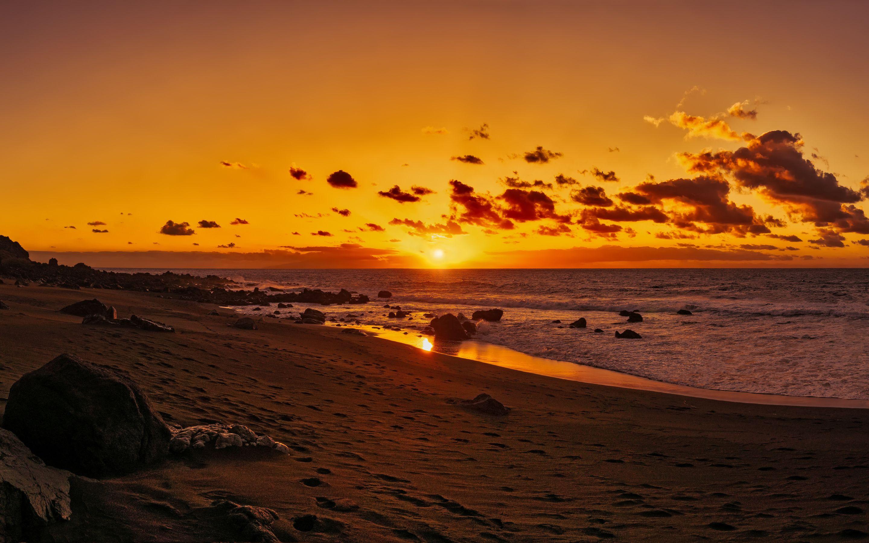 2880x1800 Afterglow, Beach, Shore, Sunrise, Sunset Macbook Pro