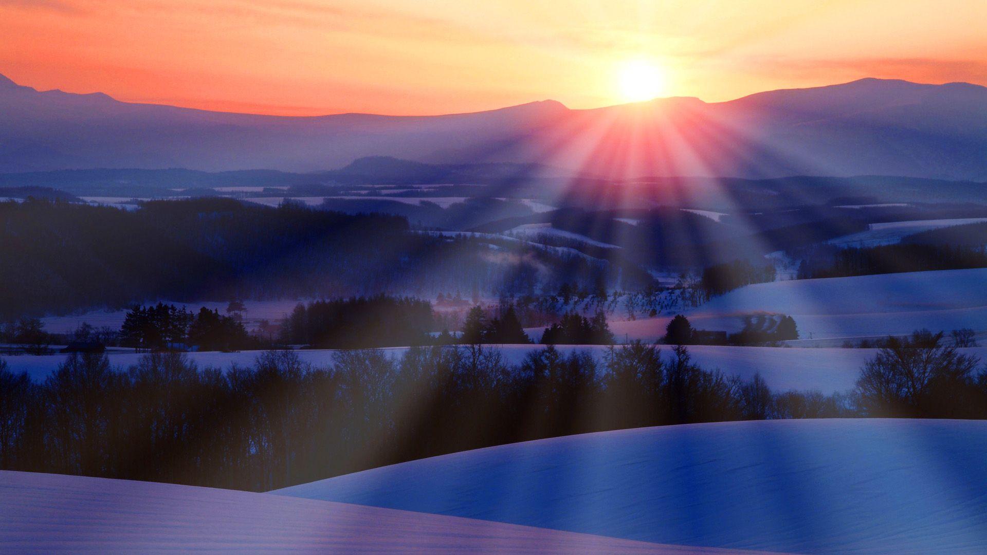 1920x1080 Winter Sunrise Desktop Wallpaper