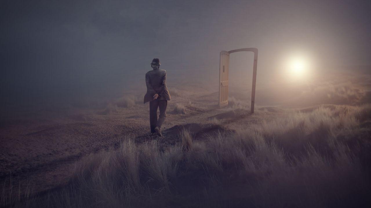 1280x720 Wallpaper Old man, Alone, Light, HD, Fantasy