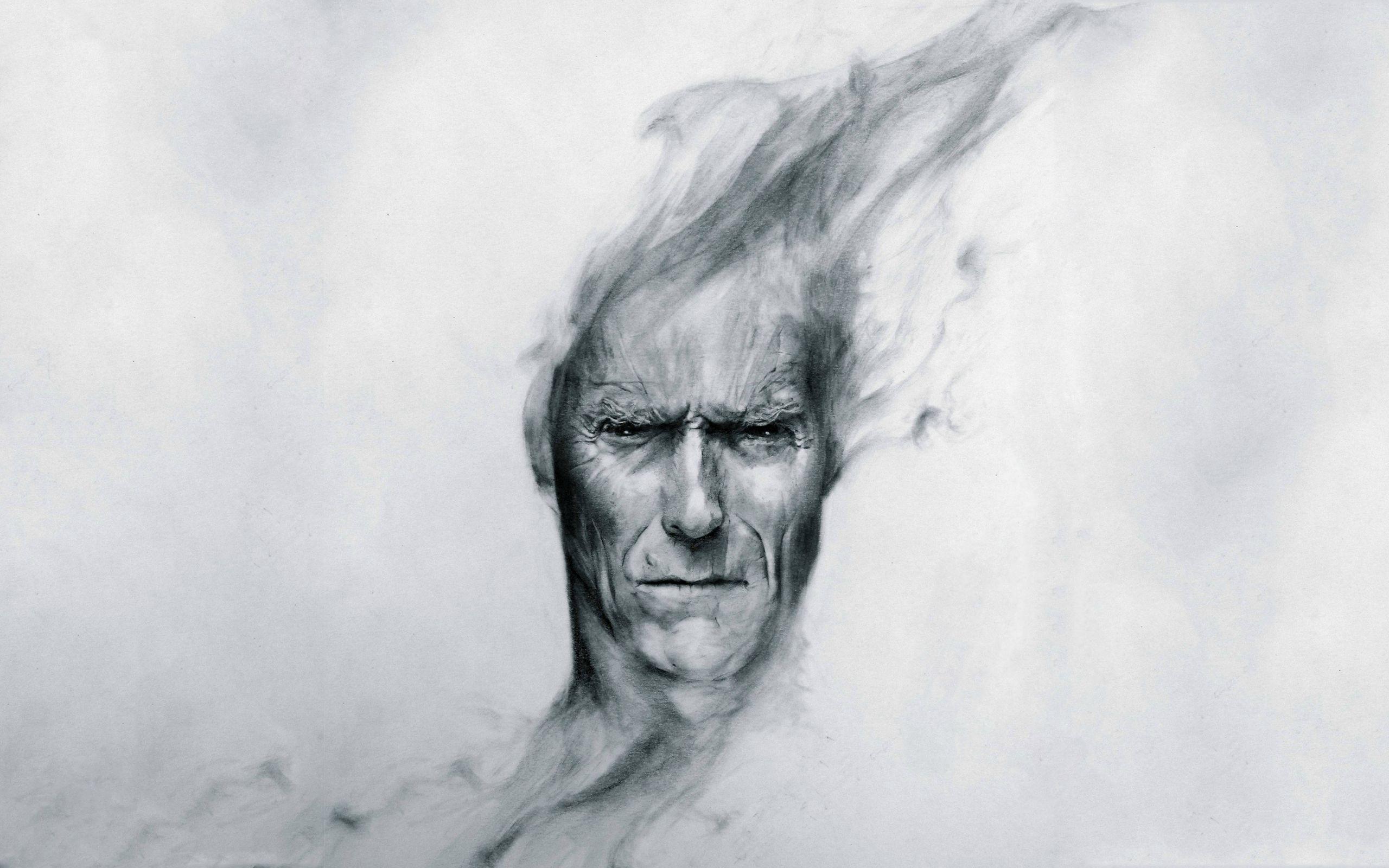2560x1600 Old man's face, drawing wallpaper and image