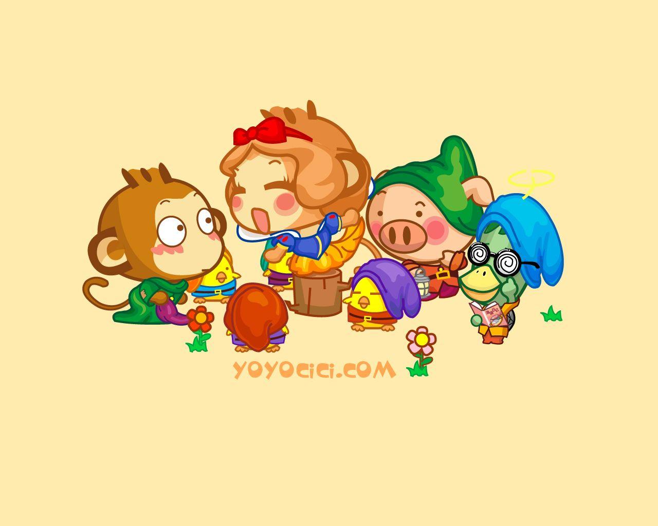 1280x1024 Monkey Cartoon Wallpaper