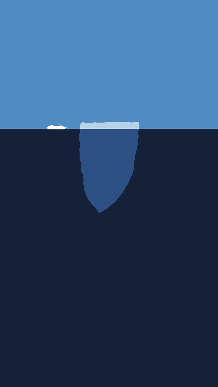 750x1334 iPhone 6 Wallpaper sea iceberg blue art illust