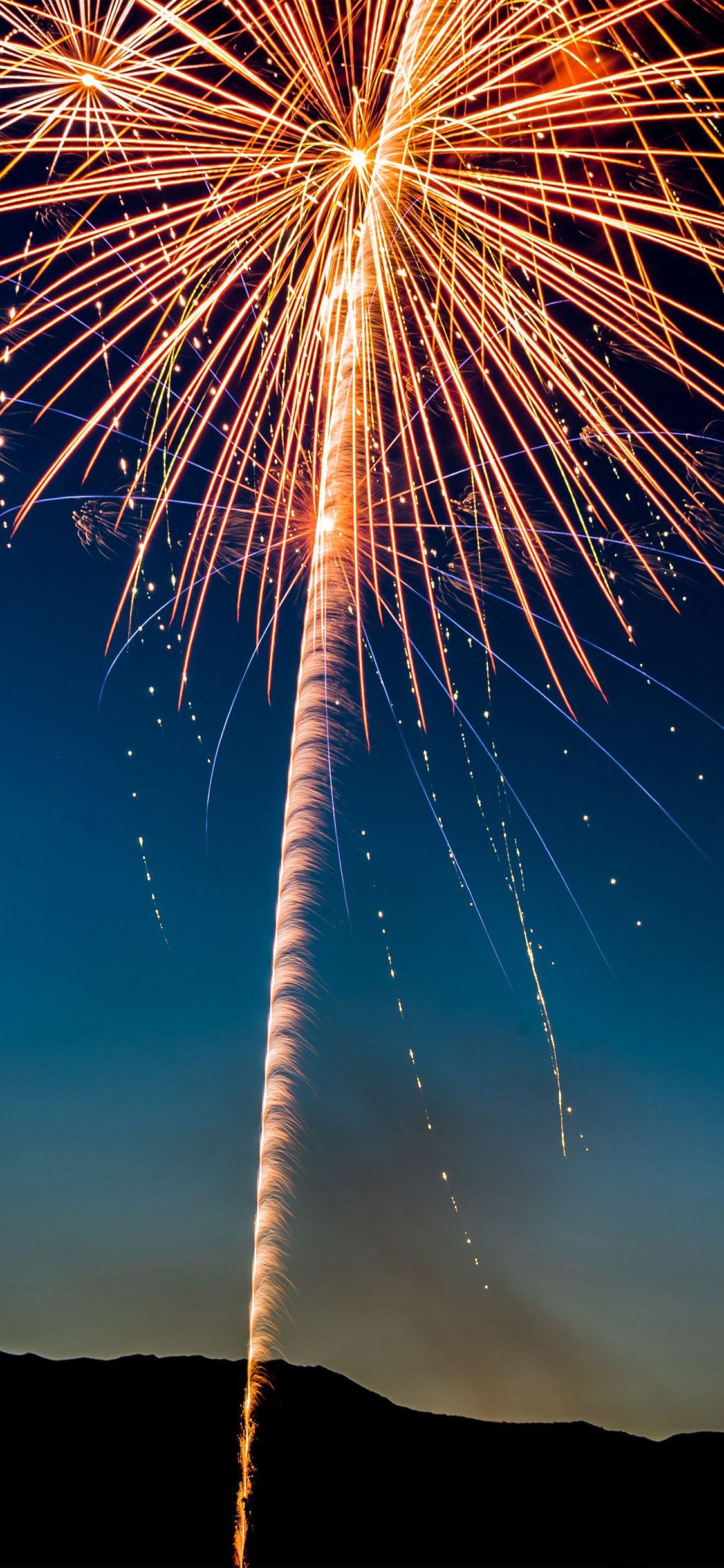 1125x2436 iPhone wallpaper. fireworks sky party