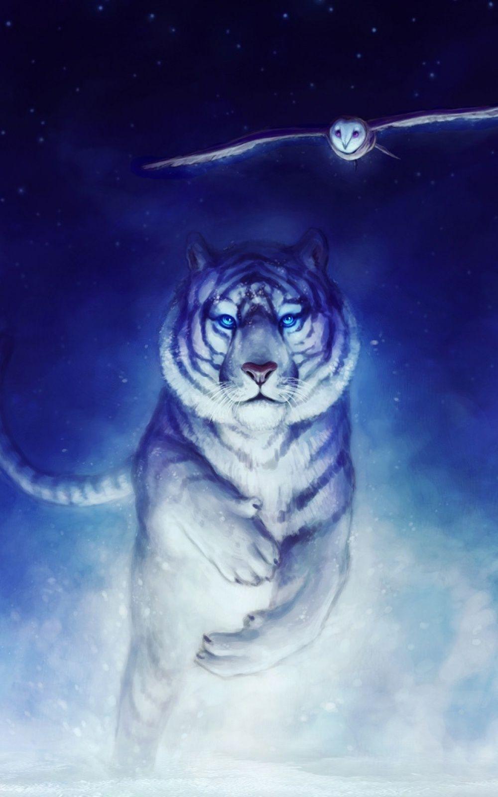 1000x1600 White Tiger Mobile Wallpaper