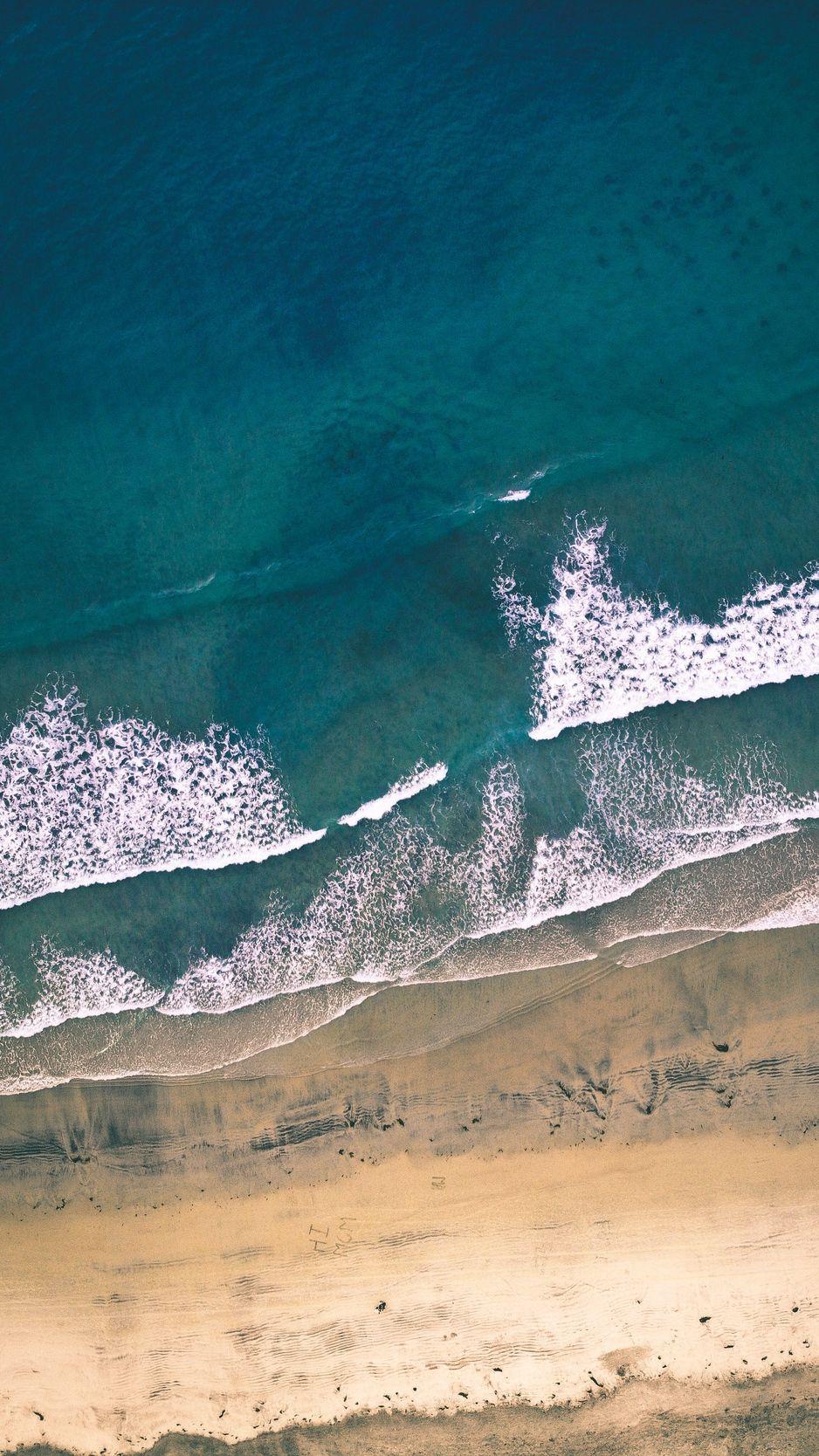 938x1668 Download wallpaper 938x1668 beach, waves, surf, shore, sand