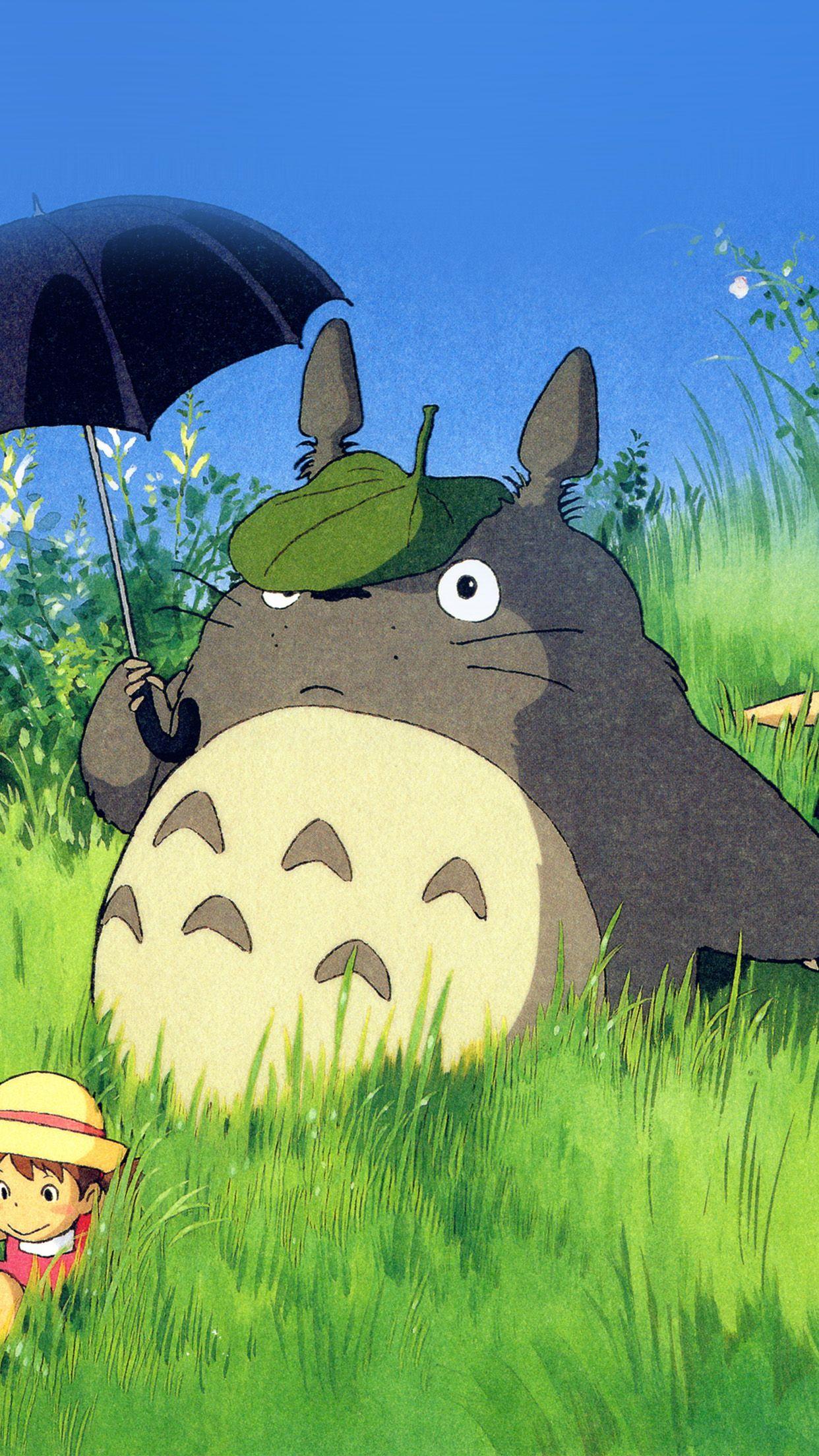 1242x2208 Totoro Art Cute Anime Illustration Android wallpaper