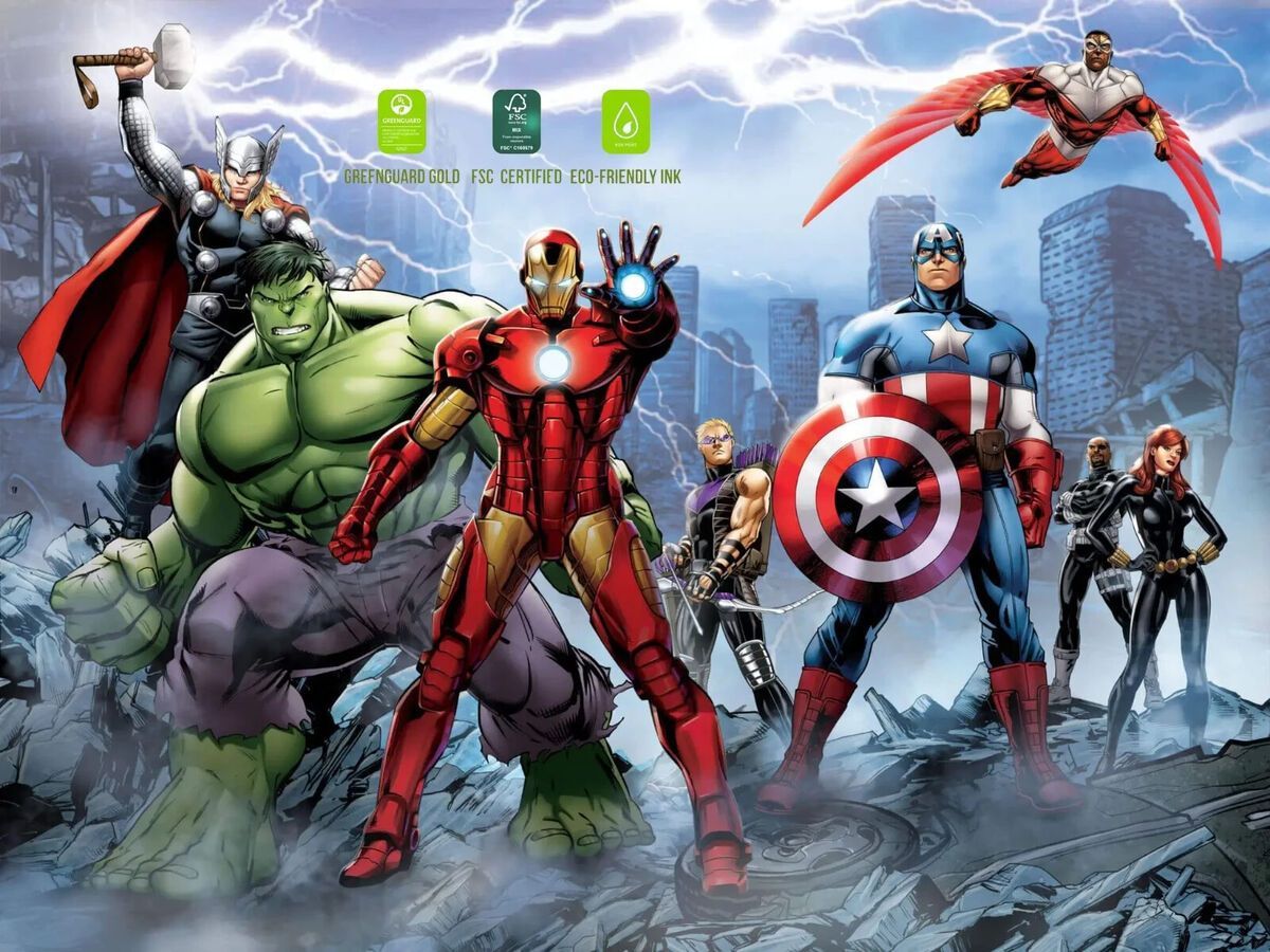 1200x900 Bedroom Avengers Wallpaper photo wall