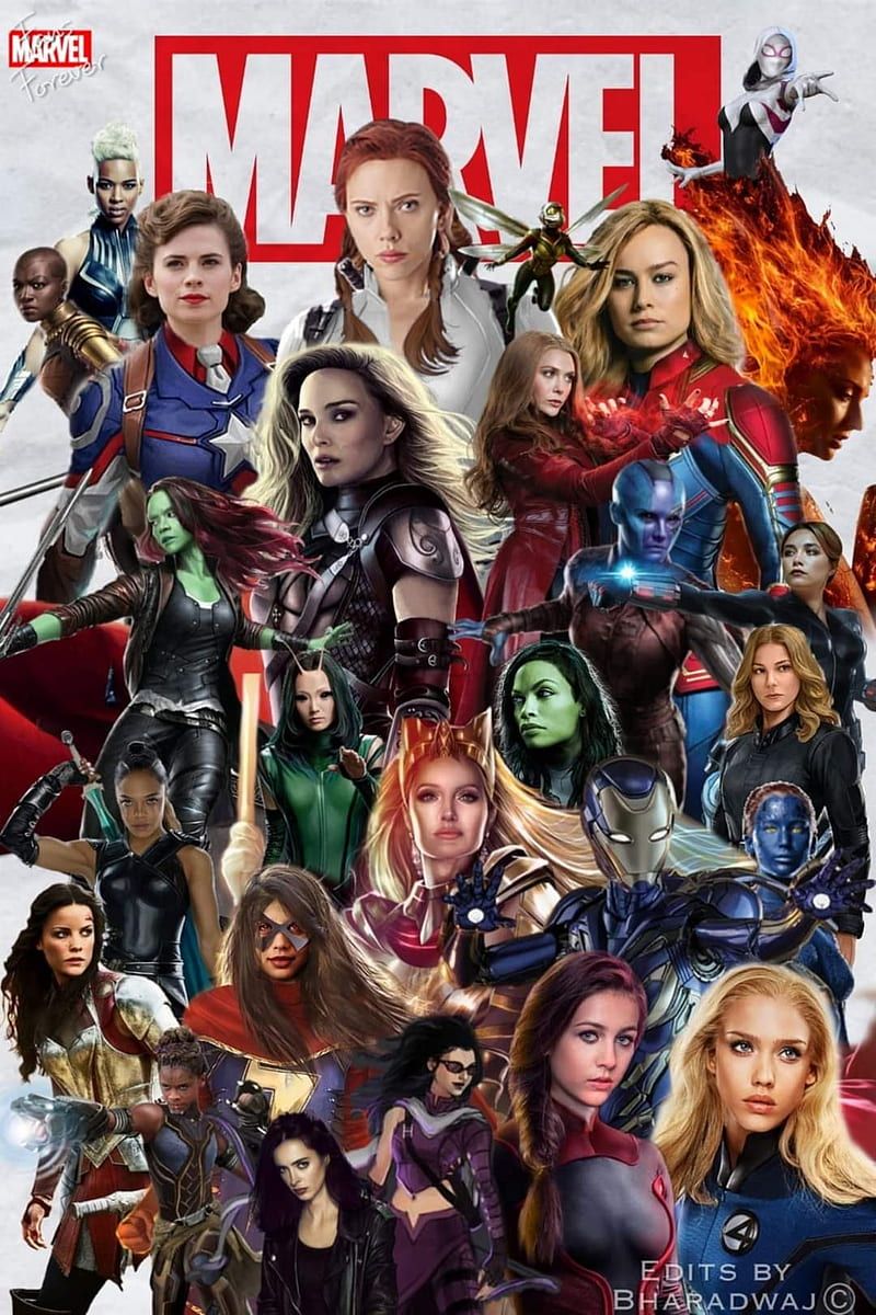 800x1200 Marvel Avengers, all women heros, mcu