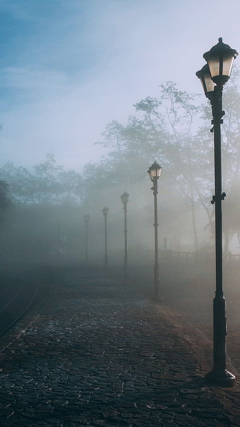 800x1422 Lamp Post, road, sky, HD phone wallpaper