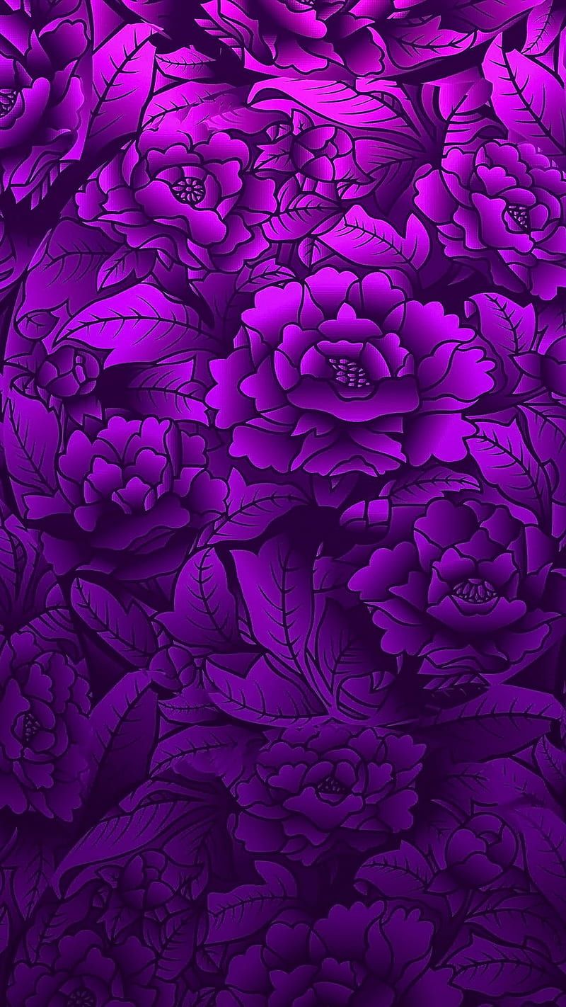 800x1422 Purple Flowers Design, purple flowers