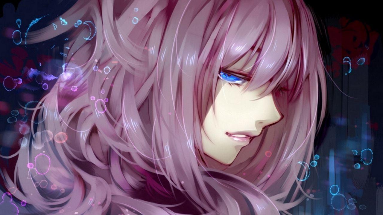 1280x720 Download wallpaper 1280x720 anime, girl, purple, hair, look