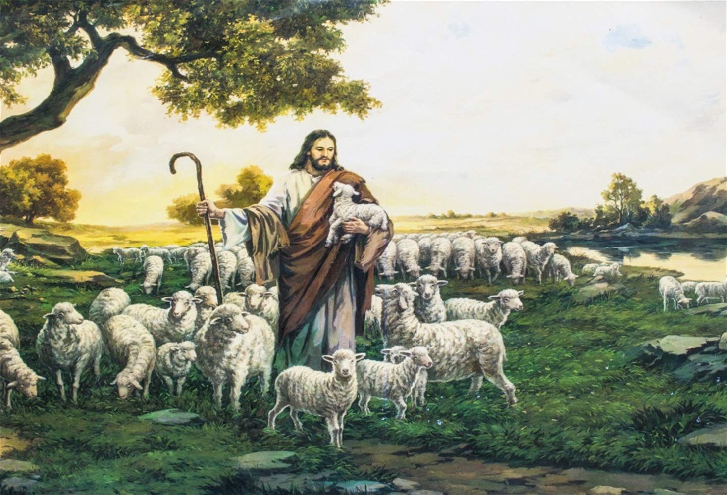 1468x1000 Laeacco Dusk Shepherd and Sheep Flock