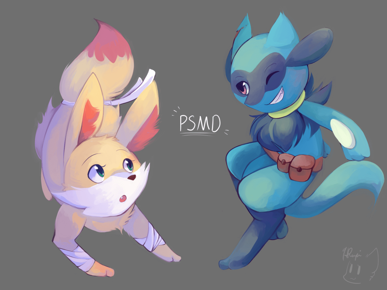 1280x960 Riolu and Fennekin. Pokemon super, Pokemon, Mystery