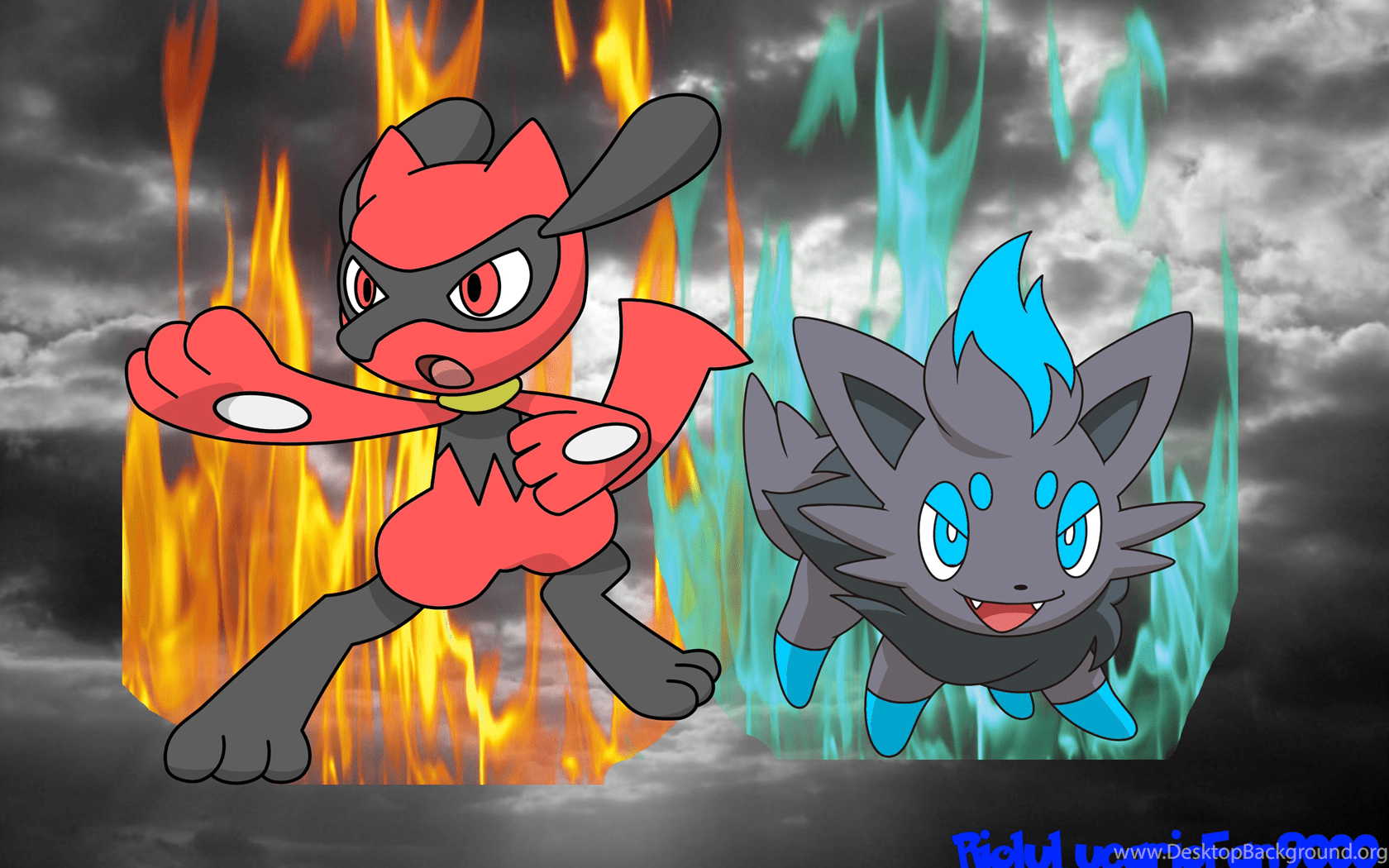 1680x1050 God Riolu And God Zorua Wallpaper By RioluLucarioFan9000 On