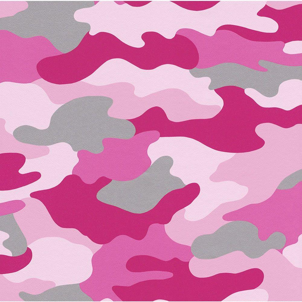 Pink Camouflage Wallpaper Wall Mural by Magic Murals