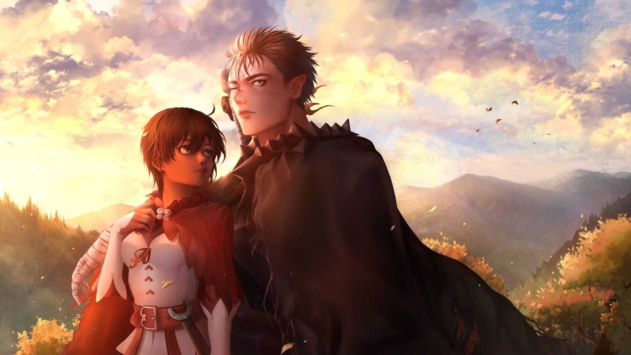 2048x1152 Guts x Casca #Berserk
