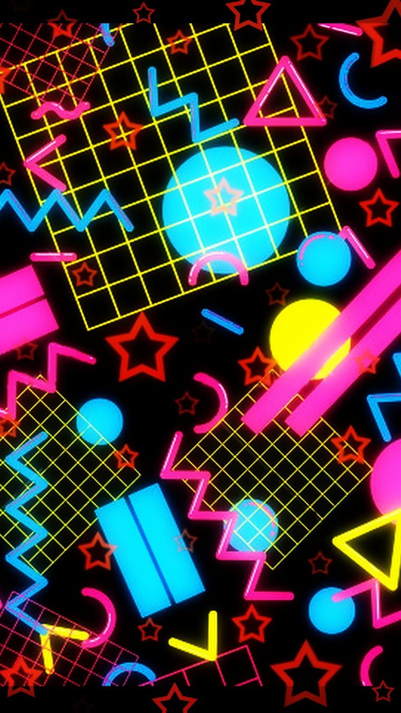 800x1422 Retro 80s design, 1980s, dark, designs