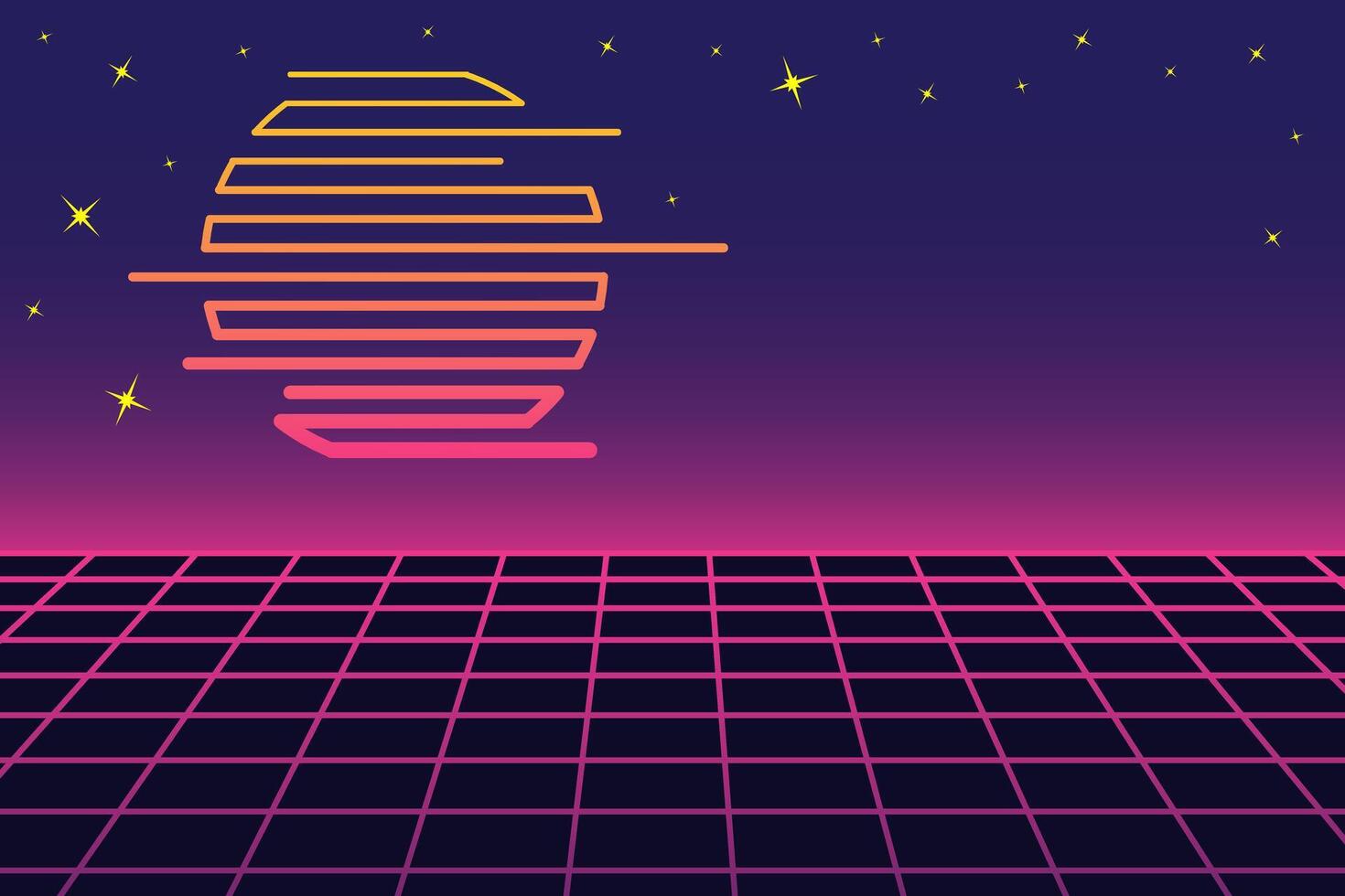 1470x980 Retro futuristic landscape with neon