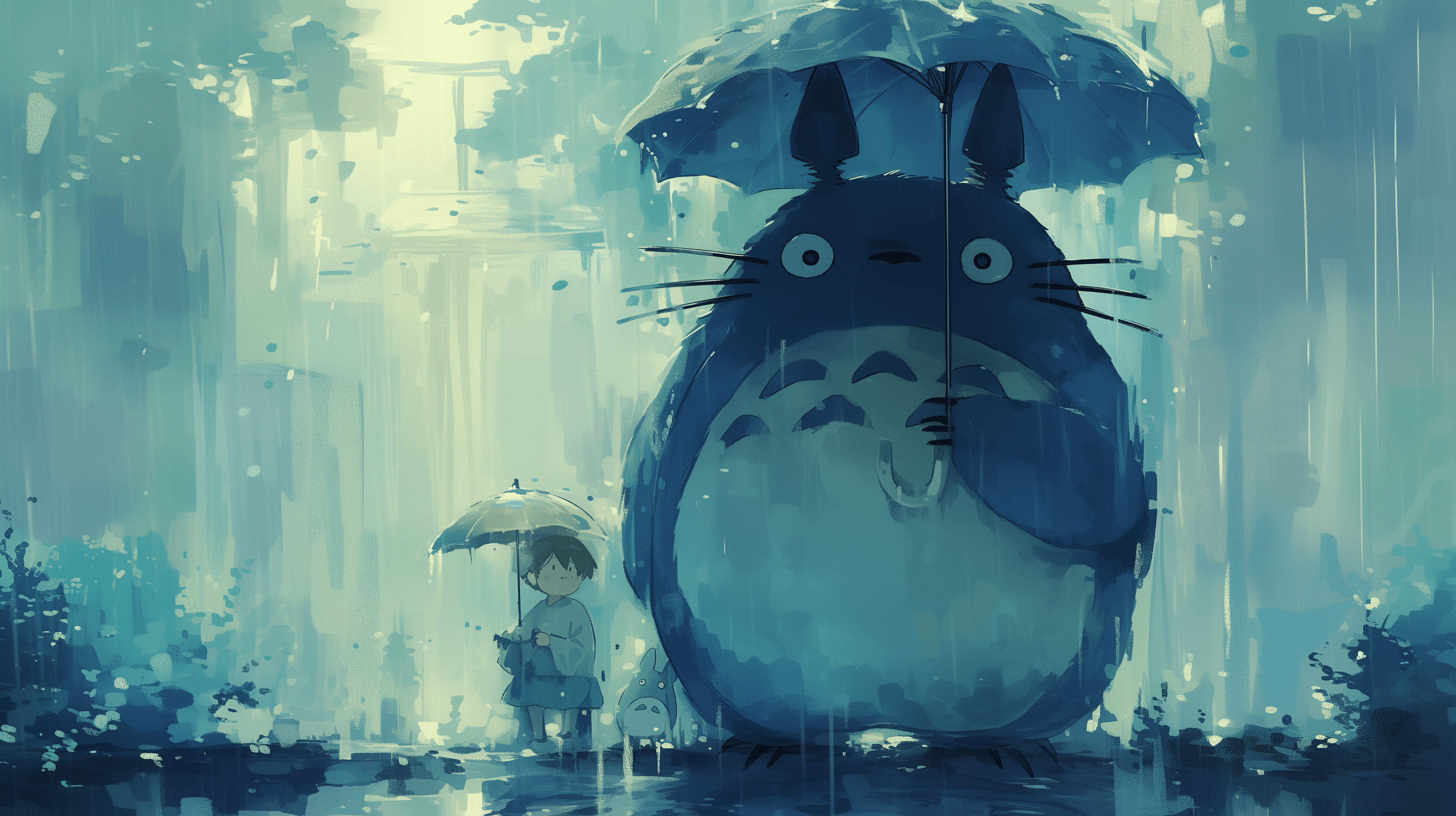 2912x1632 My Neighbor Totoro Anime Rain Scene HD