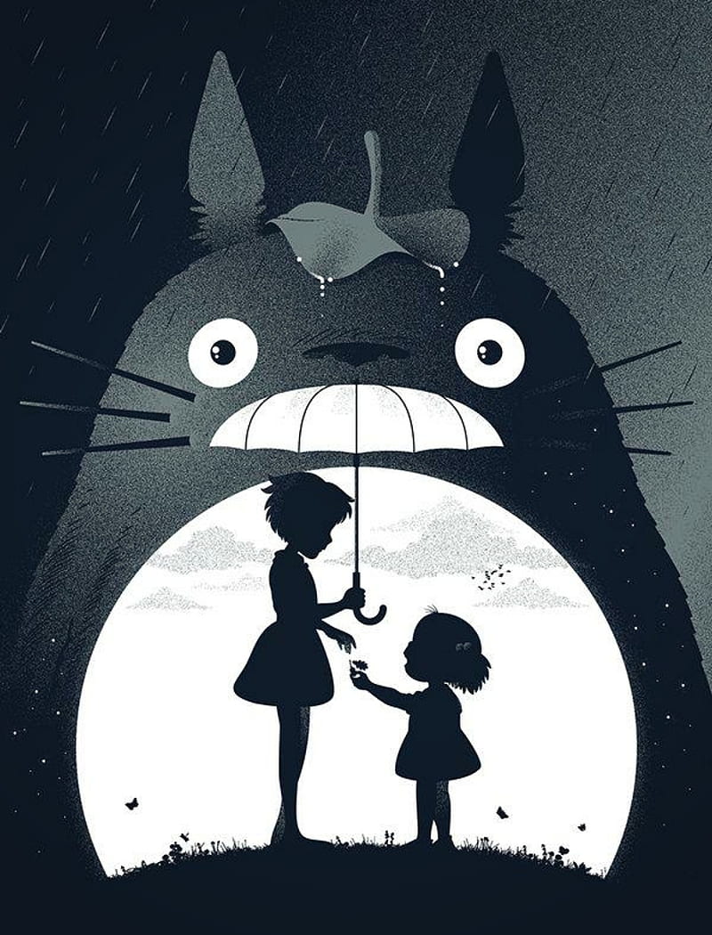 800x1050 HD totoro rain wallpaper