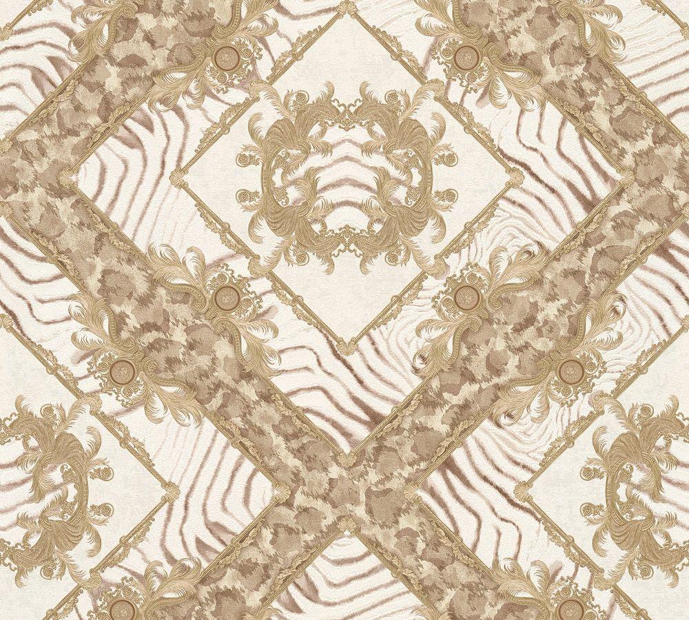 1000x900 Versace III Young and Contemporary Classic Damask Wall Paper Beige Brown Metallic 349041