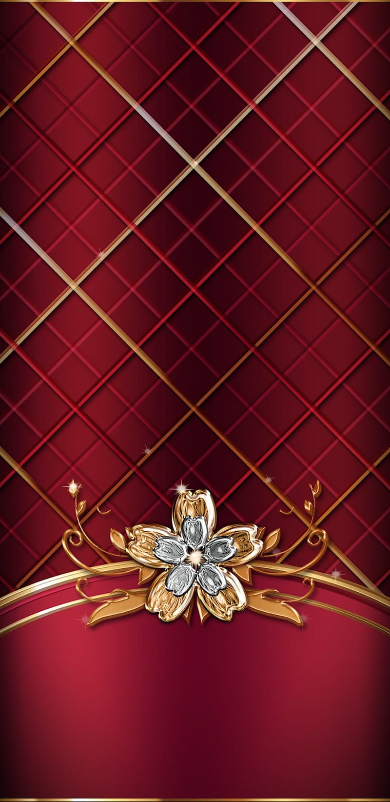 800x1644 HD luxury red golden wallpaper