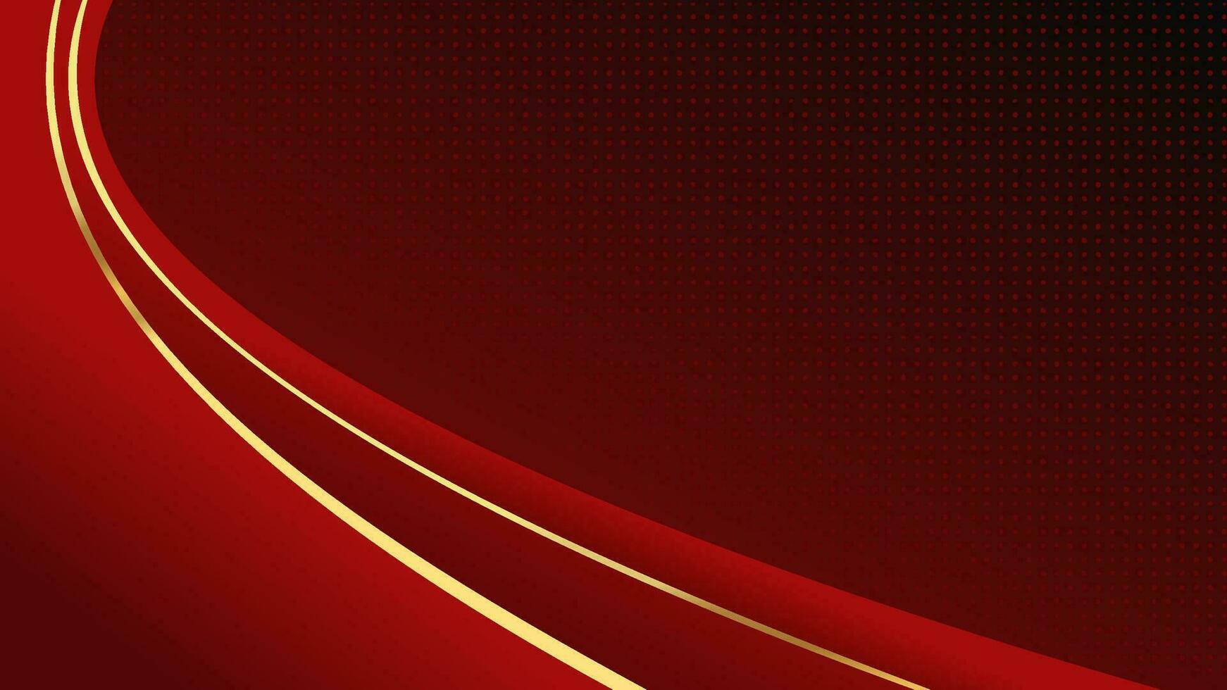 1742x980 Abstract 3D gold curved red ribbon