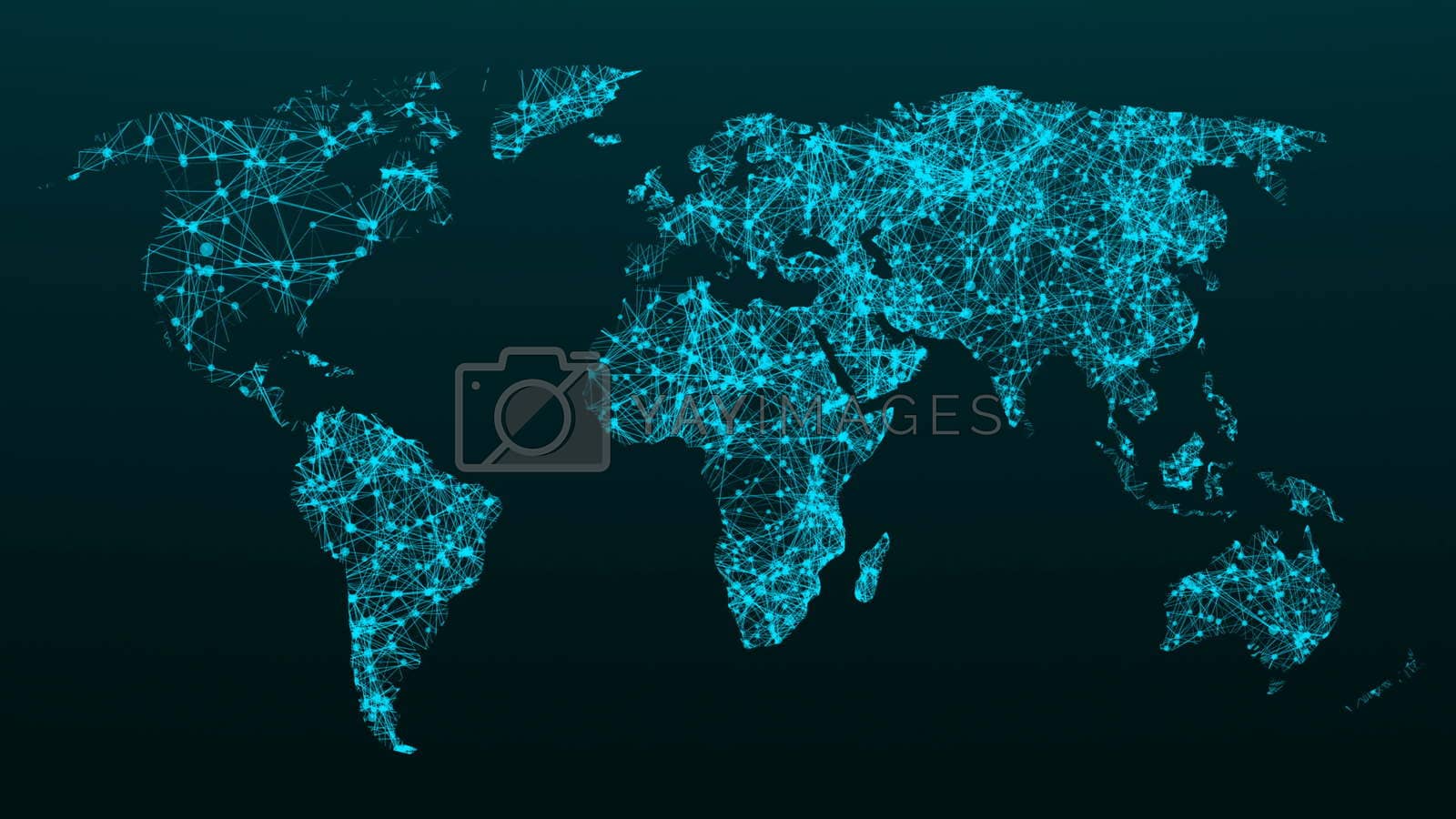1600x900 World map network. Connection dots