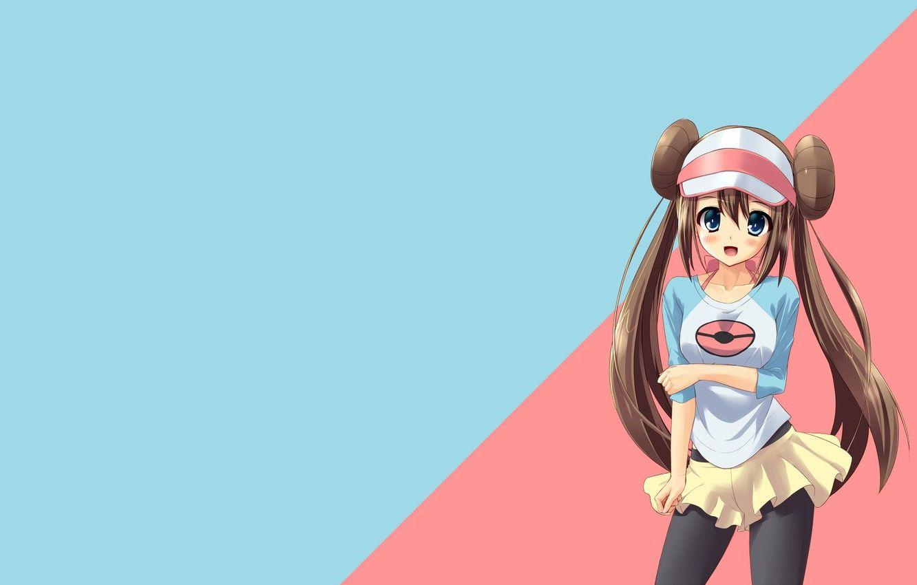 1332x850 Wallpaper Pink, wallpaper, girl, game, long hair, brown hair, smile, blush, pink, anime, pretty, asian, Pokemon, pokeball, cute, manga image for desktop, section прочее