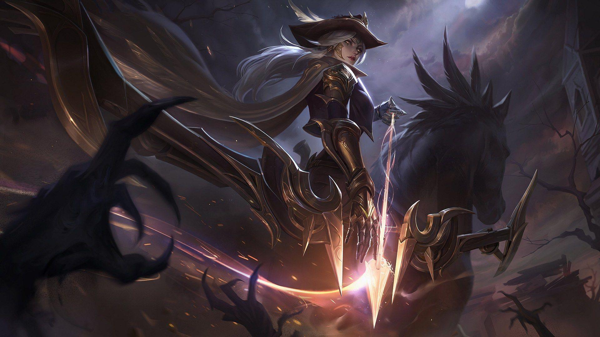 1920x1080 High Noon Ashe (skin splash art) wallpaper Full HD & 4k