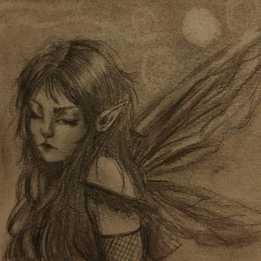 1080x1080 Beautiful Fairy Sketch Grunge Pfp