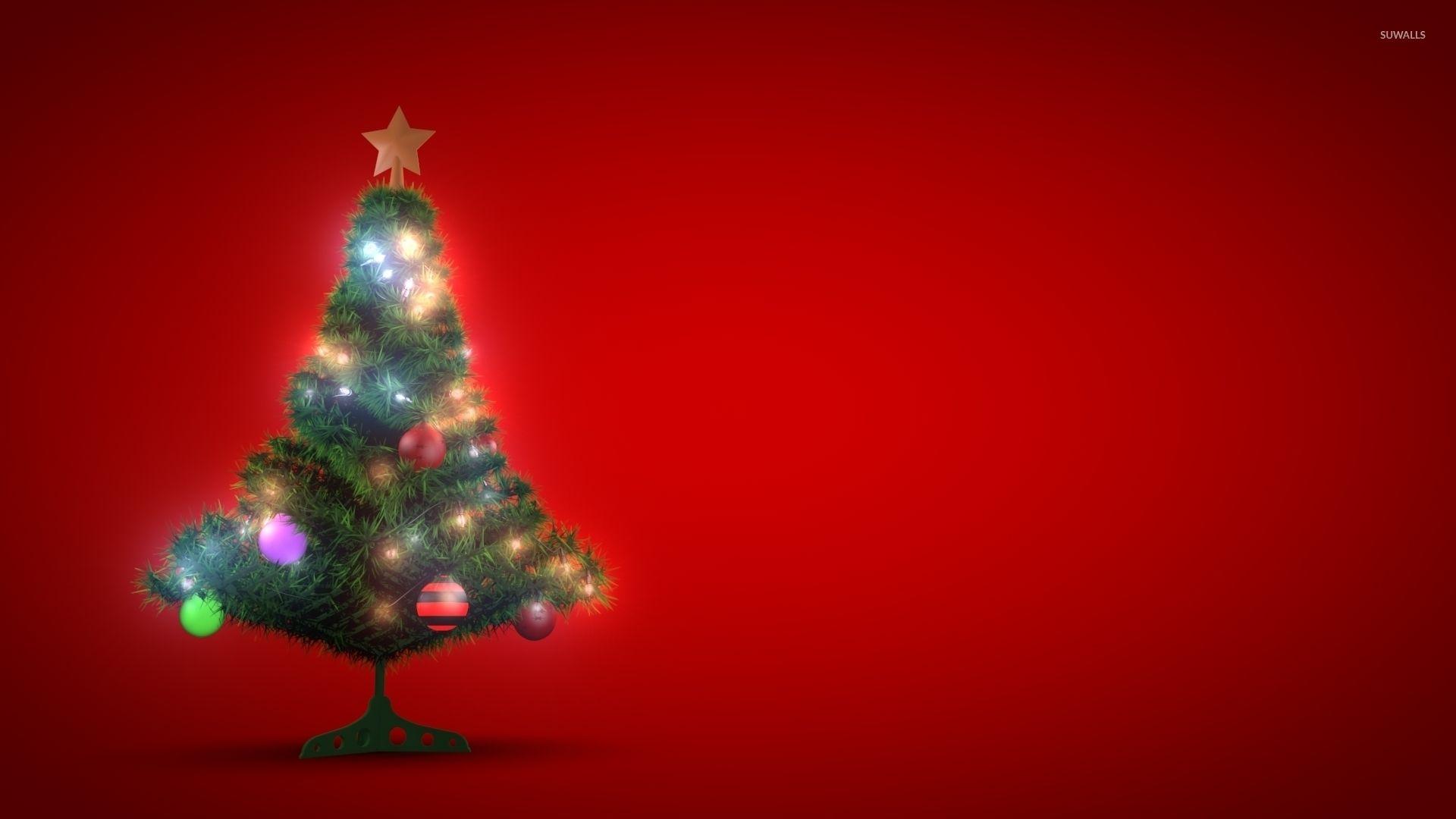 1920x1080 Small glowing Christmas tree wallpaper wallpaper