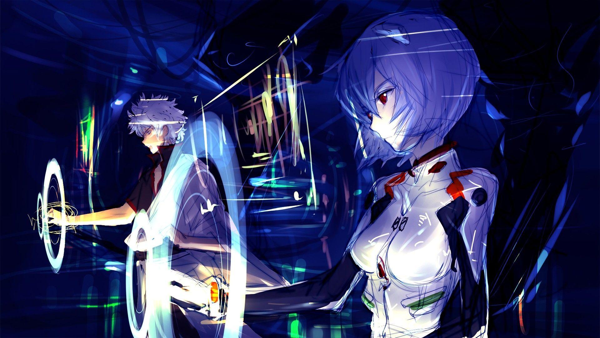 1920x1080 Download 1920x1080 Rei Ayanami, Sakata Gintoki, Crossover