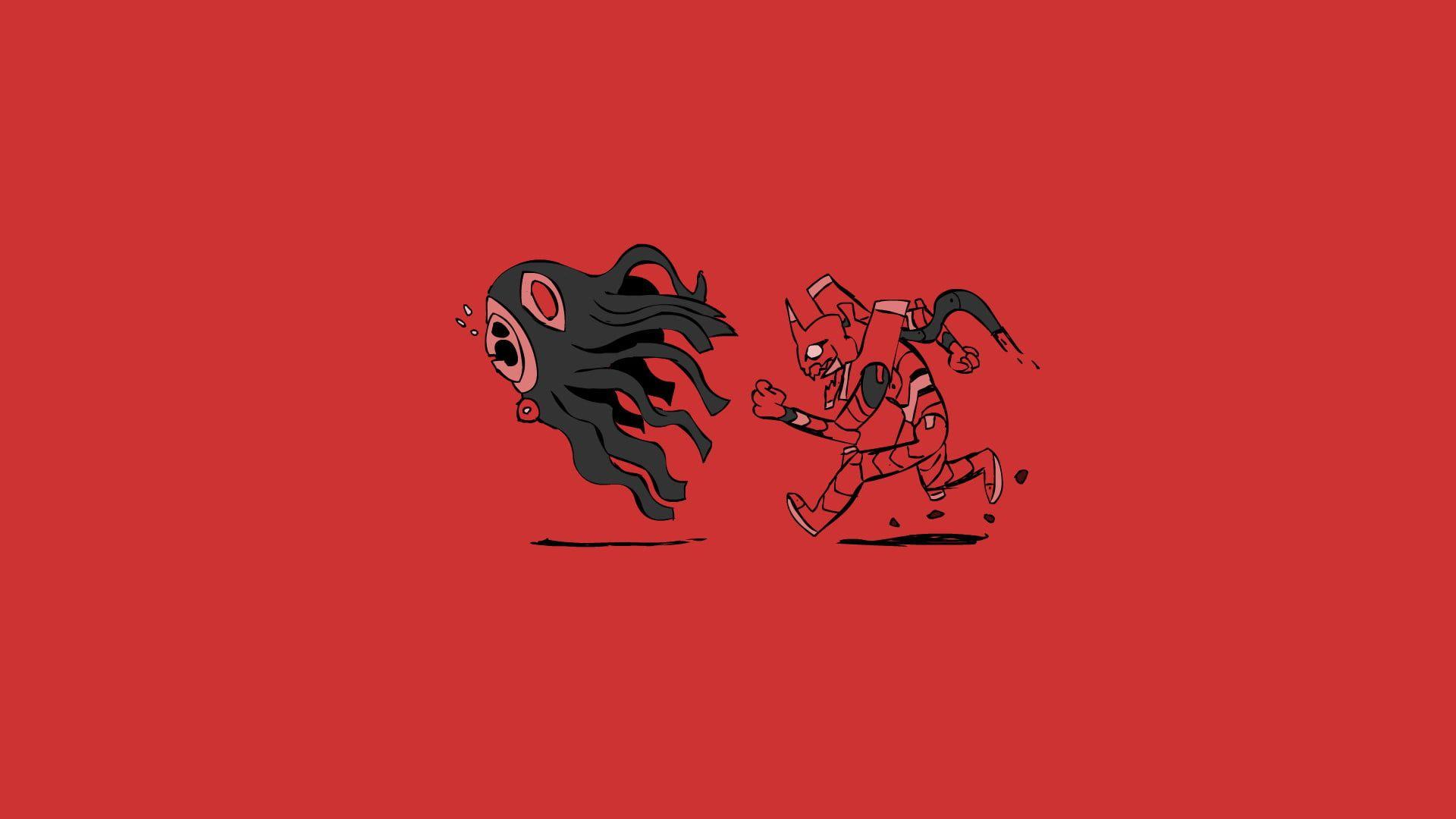 1920x1080 Two monsters illustration, Neon Genesis Evangelion, Angel