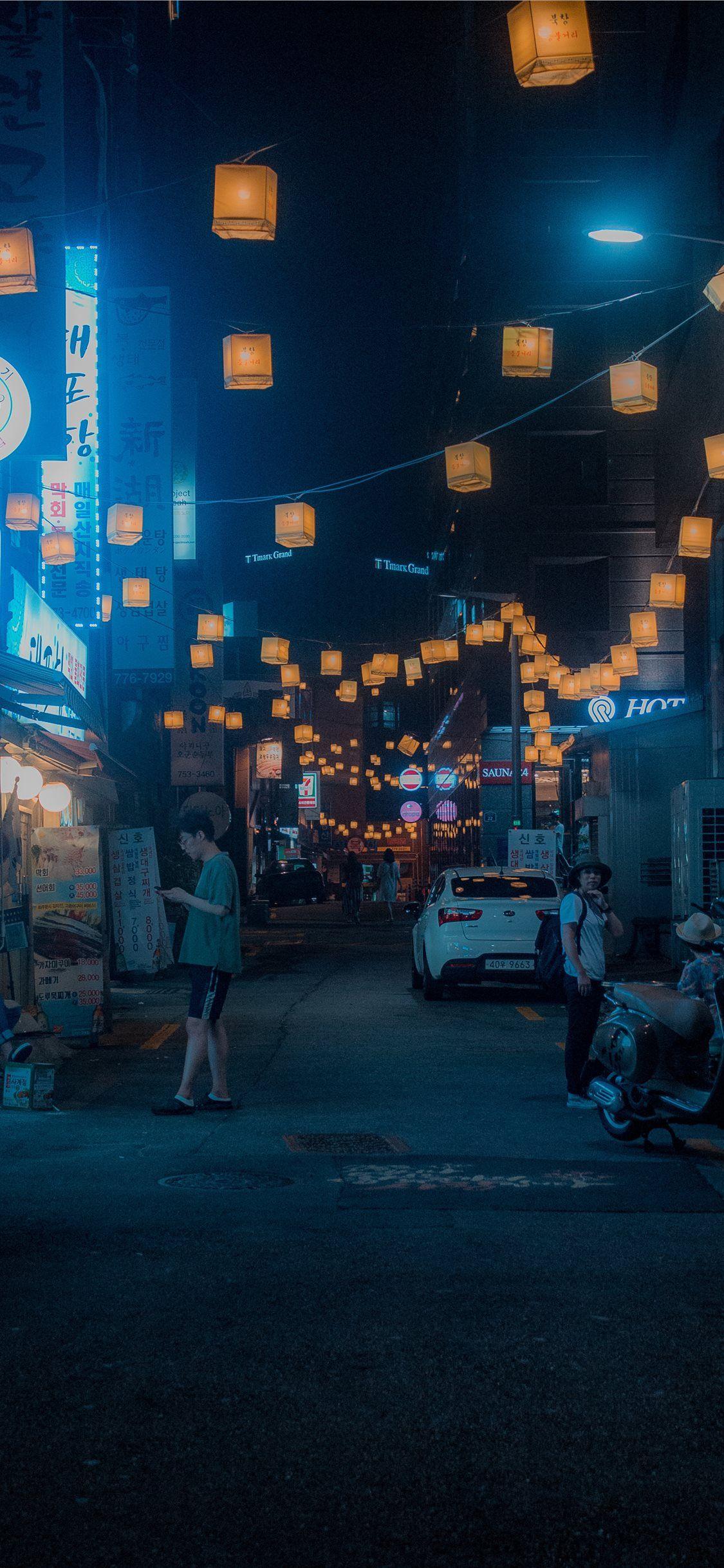 1125x2436 Lantern Alley iPhone Wallpaper Free Download