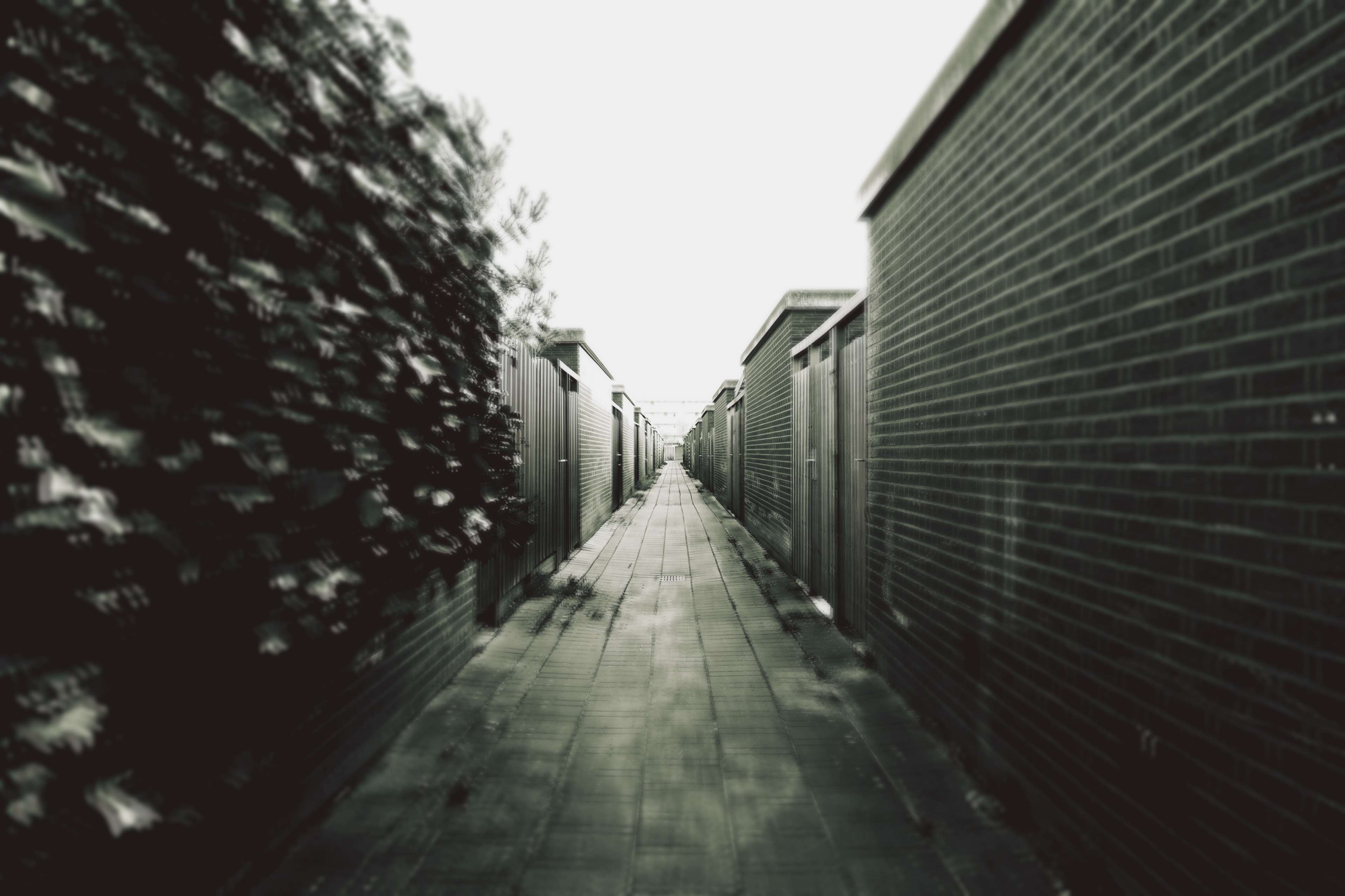 3840x2560 alley, black and white, walls 4k wallpaper