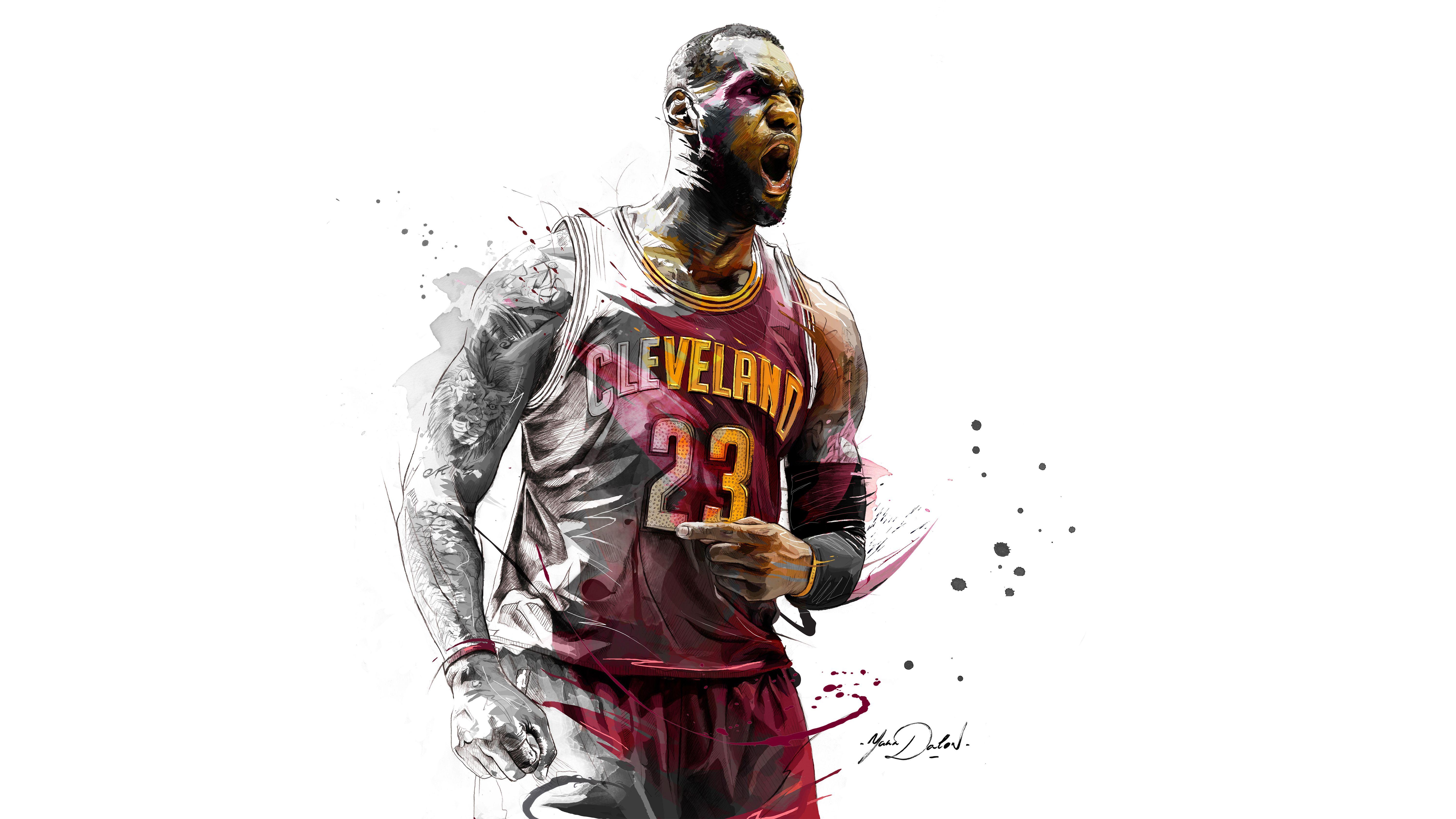 6000x3375 K, #Artwork, #LeBron James, #Basketball player