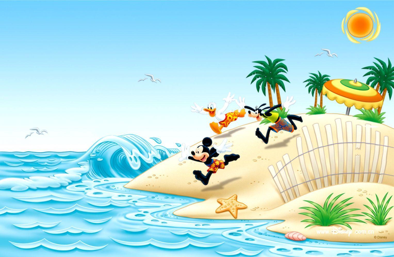 1528x997 The Beach Cartoon Wallpaper HD