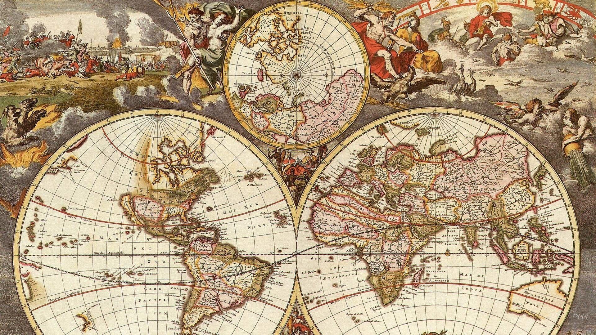 1920x1080 Old World Map Desktop Wallpaper