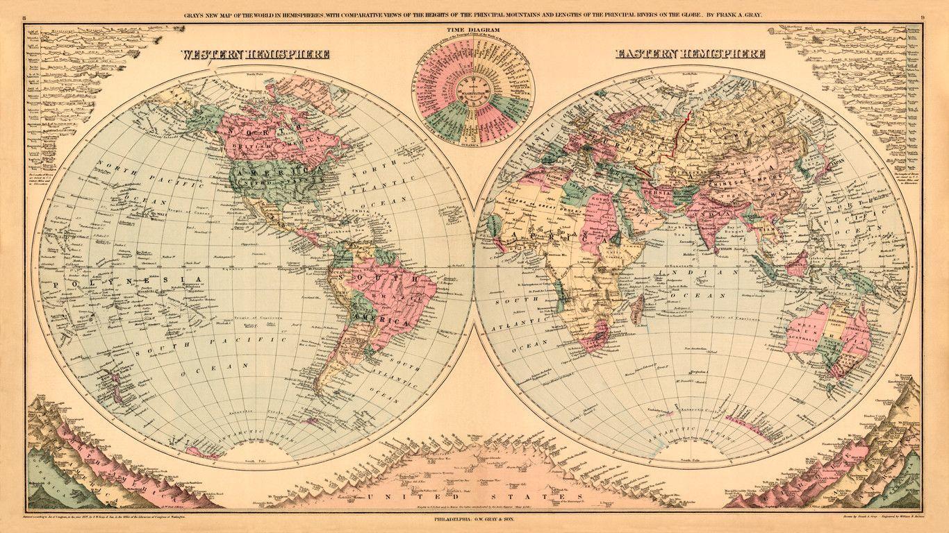 1366x768 Us Map Desktop Wallpaper
