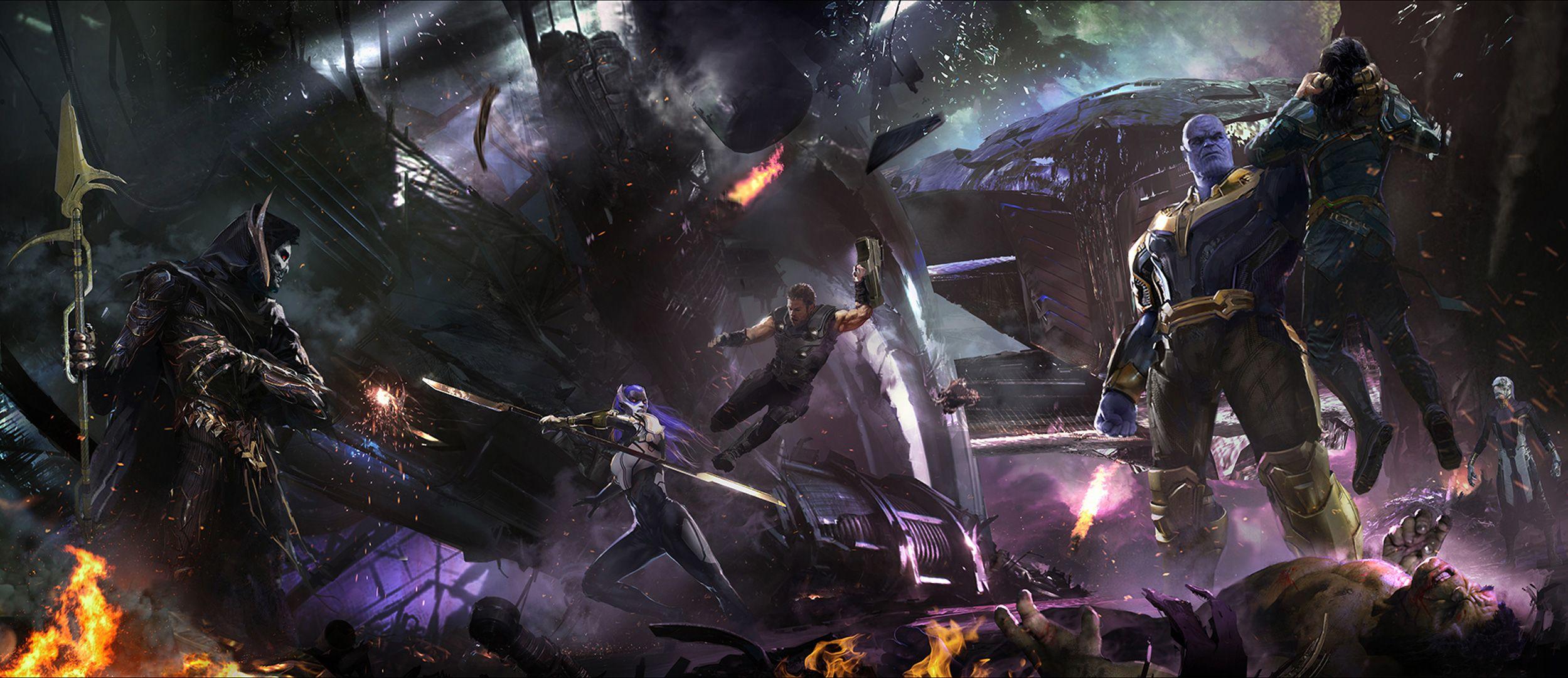 2499x1080 Avengers Infinity War Concept Art, HD Superheroes, 4k