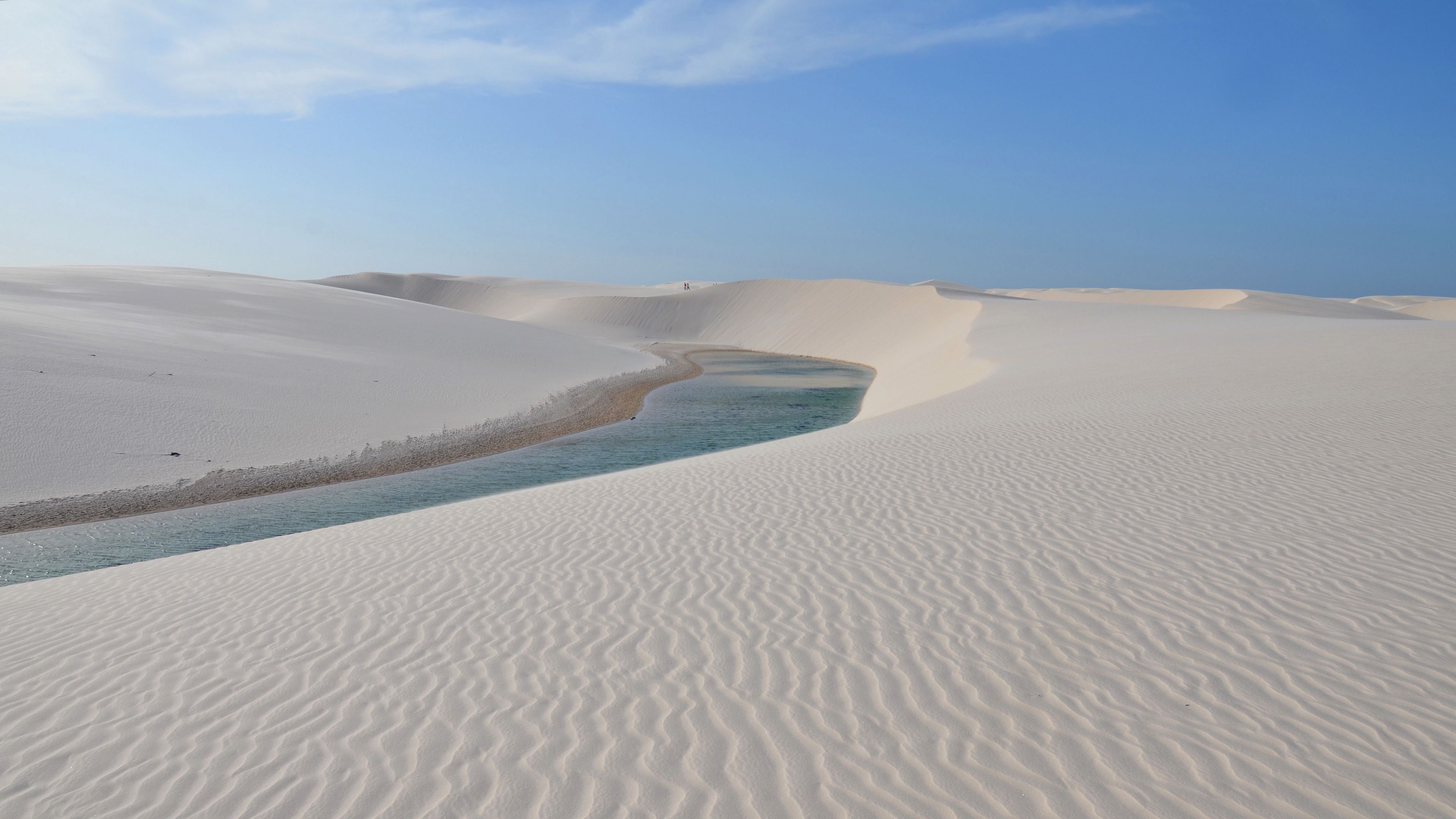 3840x2160 Beautiful Desert Dunes White Sand River