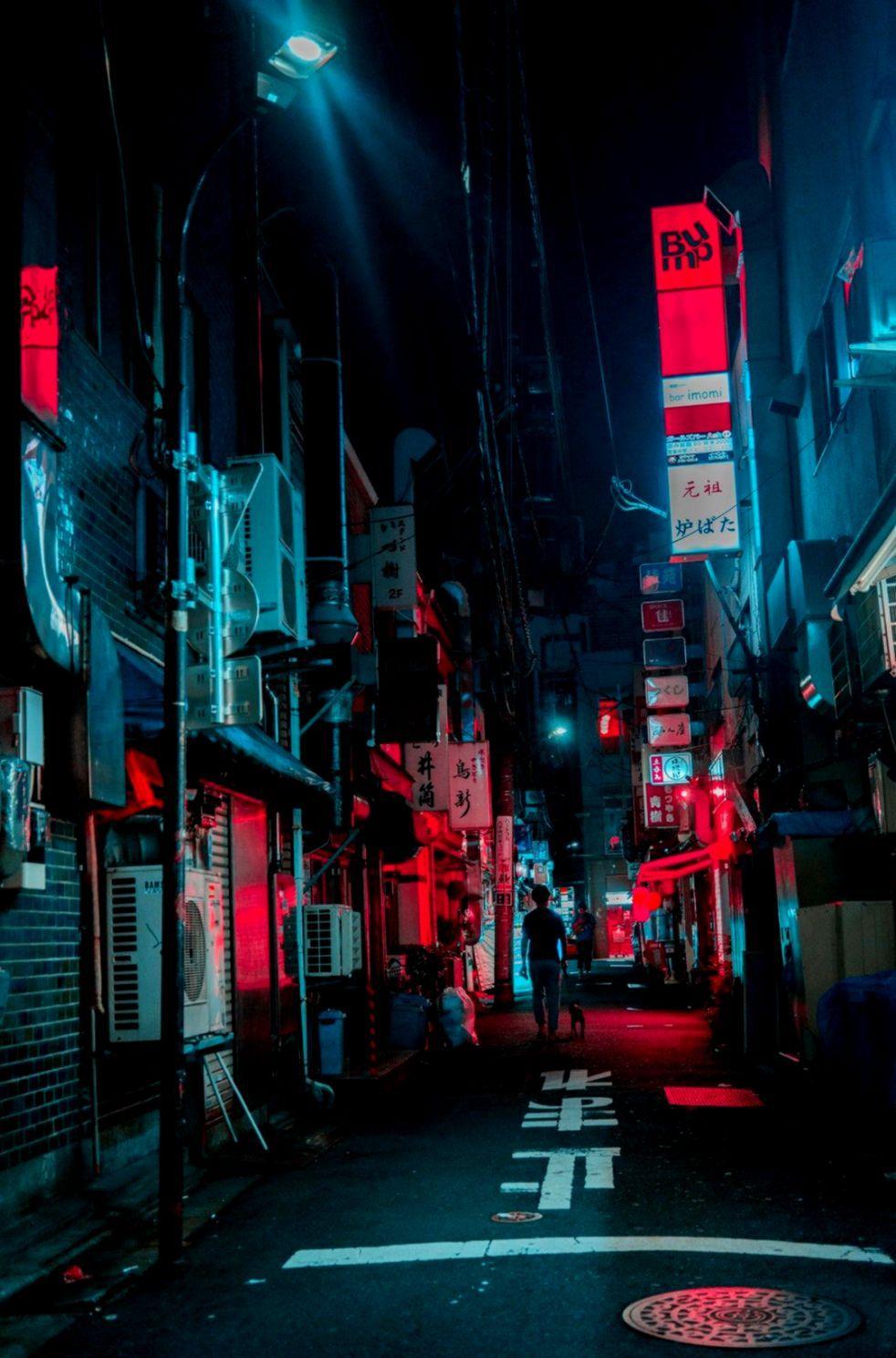982x1489 Tokyo City Street Light Wallpaper HD