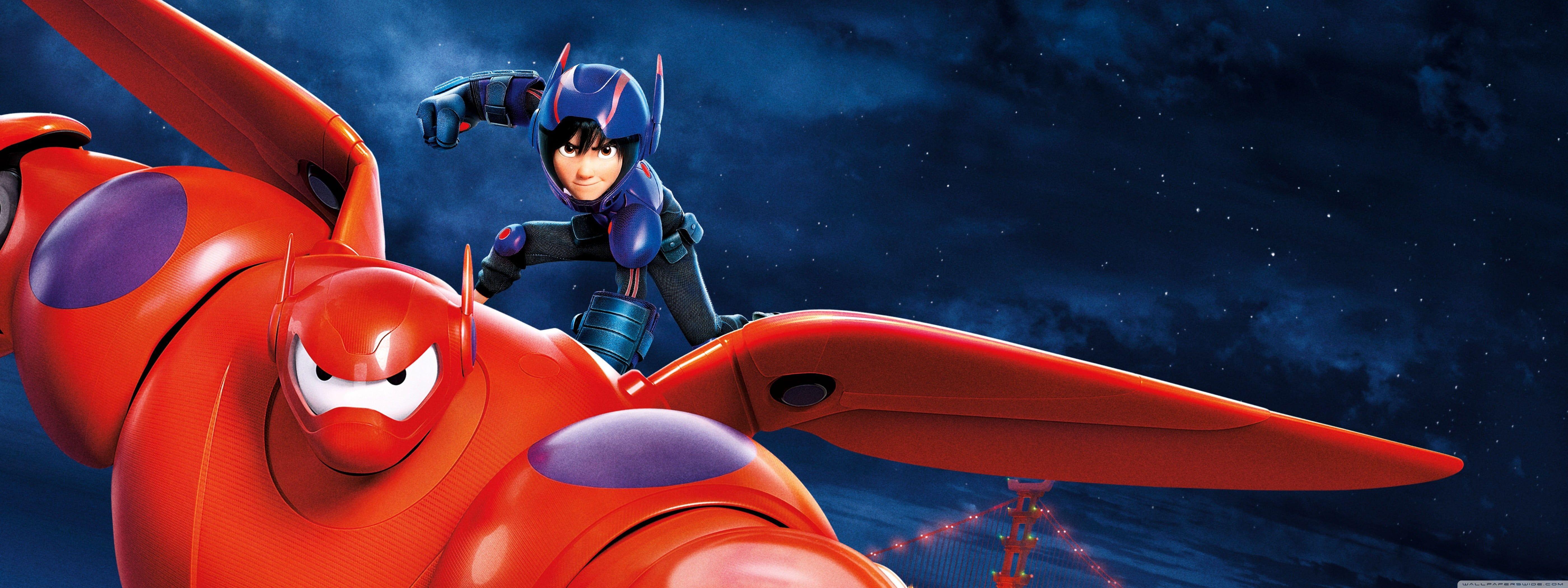 5600x2100 Big Hero movies, Pixar Animation Studios, Disney, Baymax